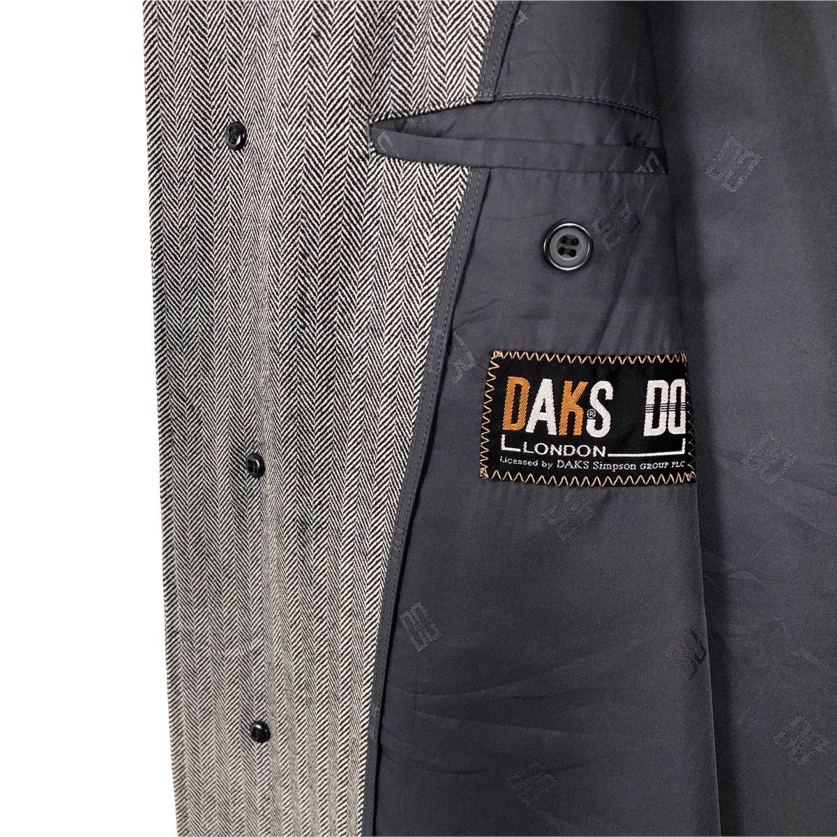 DAKS Vintage Daks London Wool Car Coat Herringbone Pattern Size US L / EU 52-54 / 3 - 8 Thumbnail