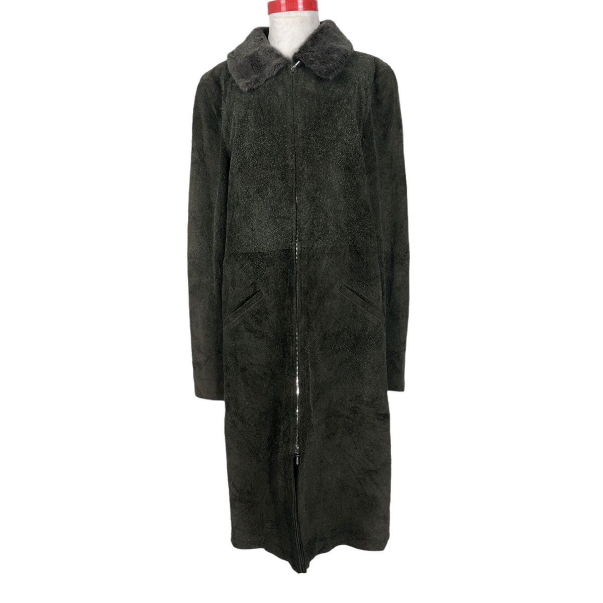 agnes b. Vintage Agnes B Special Suede Leather Car Coat Long Jacket Size US S / EU 44-46 / 1 - 1 Thumbnail