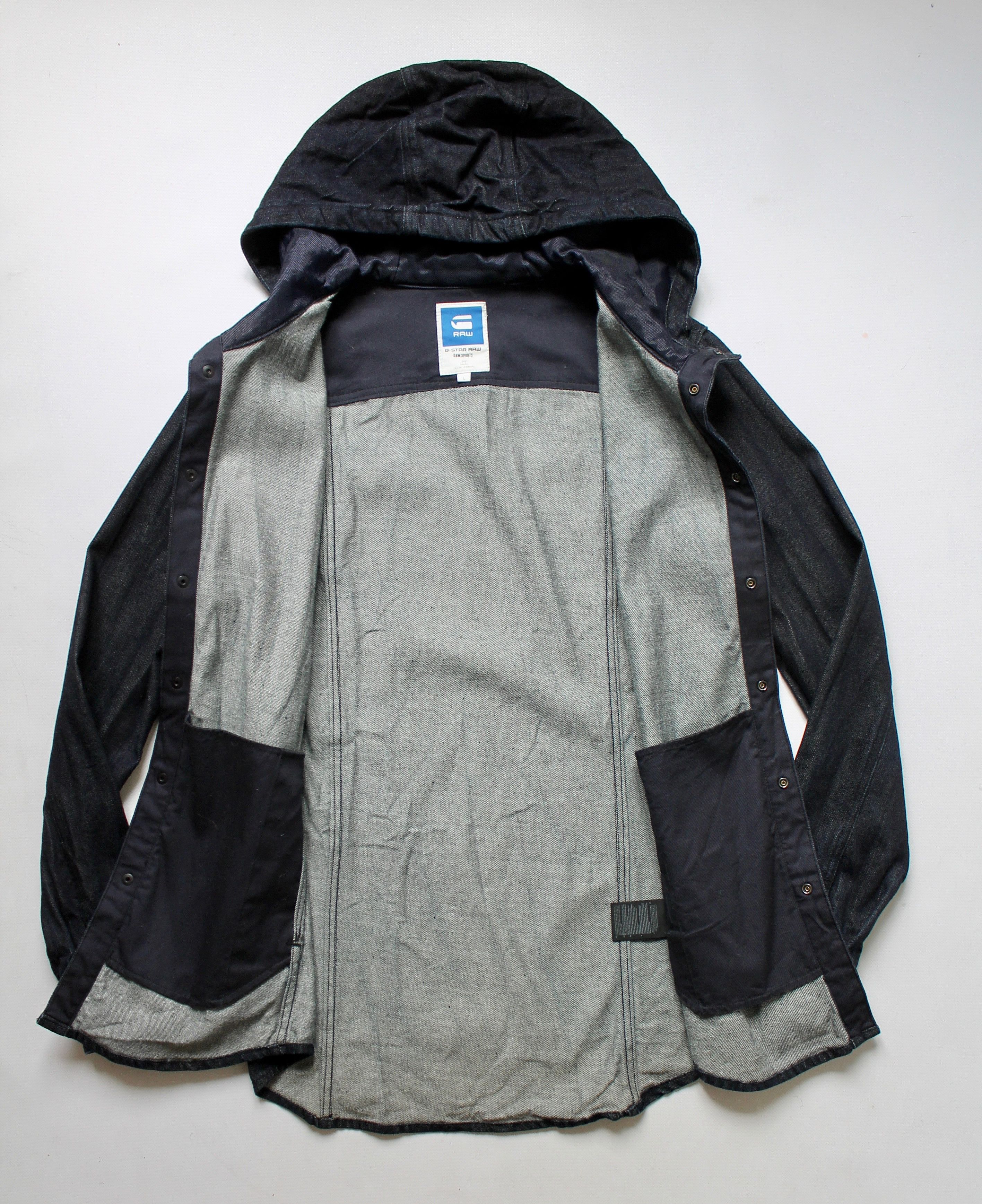 G-Star G Star Raw Hooded Denim Light Jacket Overshirt Long Size US M / EU 48-50 / 2 - 16 Thumbnail