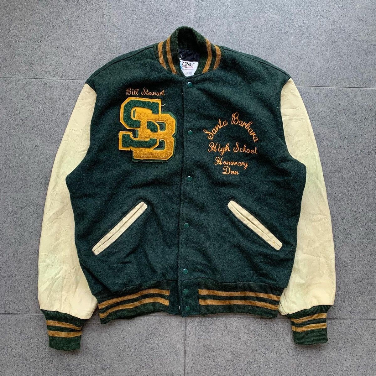 Leather 1980s Delong Vintage Varsity Jacket | Grailed