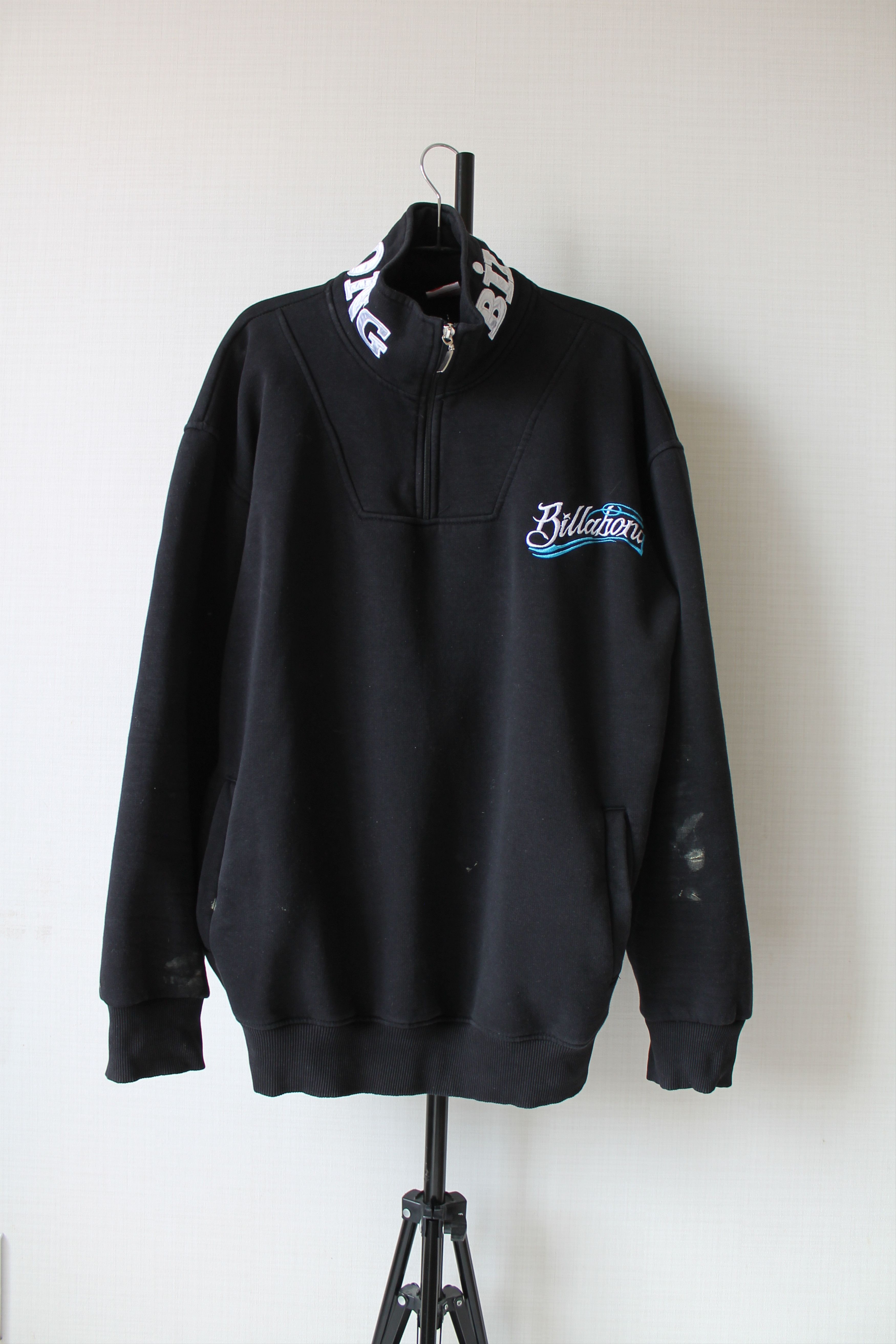 Billabong Vintage! BILLABONG 1/4 Zip Sweatshirt Worn Black Size US XL / EU 56 / 4 - 1 Thumbnail