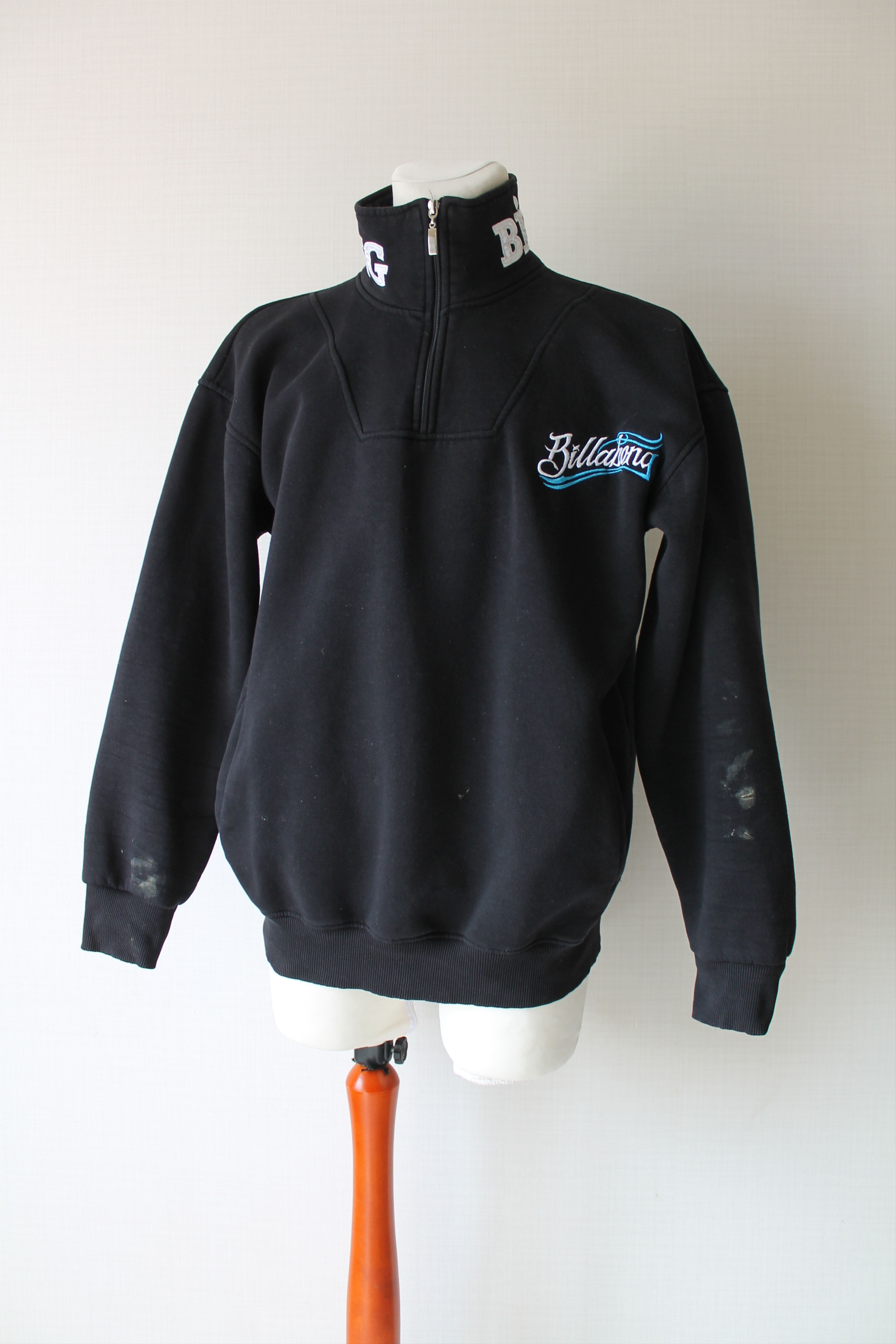 Billabong Vintage! BILLABONG 1/4 Zip Sweatshirt Worn Black Size US XL / EU 56 / 4 - 2 Thumbnail