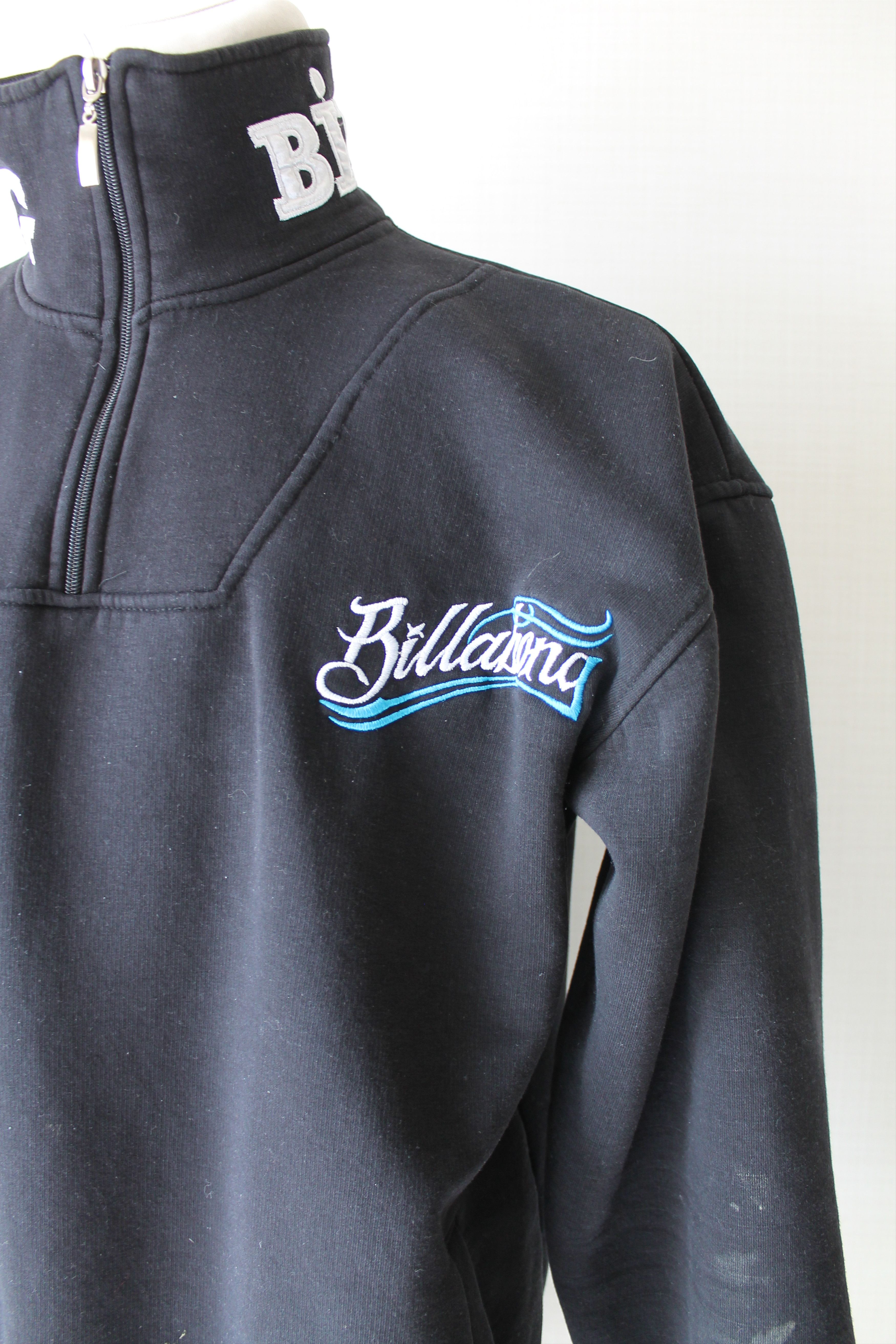 Billabong Vintage! BILLABONG 1/4 Zip Sweatshirt Worn Black Size US XL / EU 56 / 4 - 3 Thumbnail