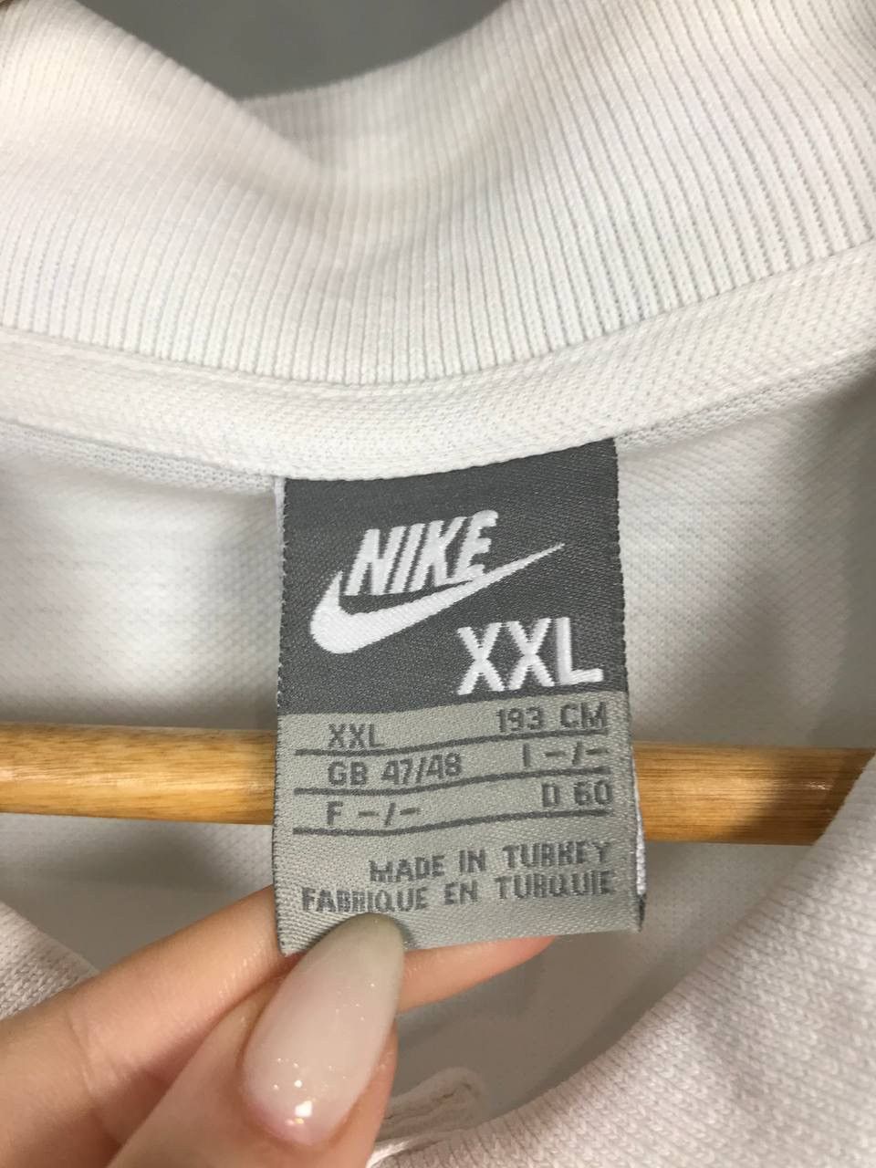 Nike × Vintage Nike swoosh streetwear vintage white polo tee Size US XXL / EU 58 / 5 - 5 Thumbnail