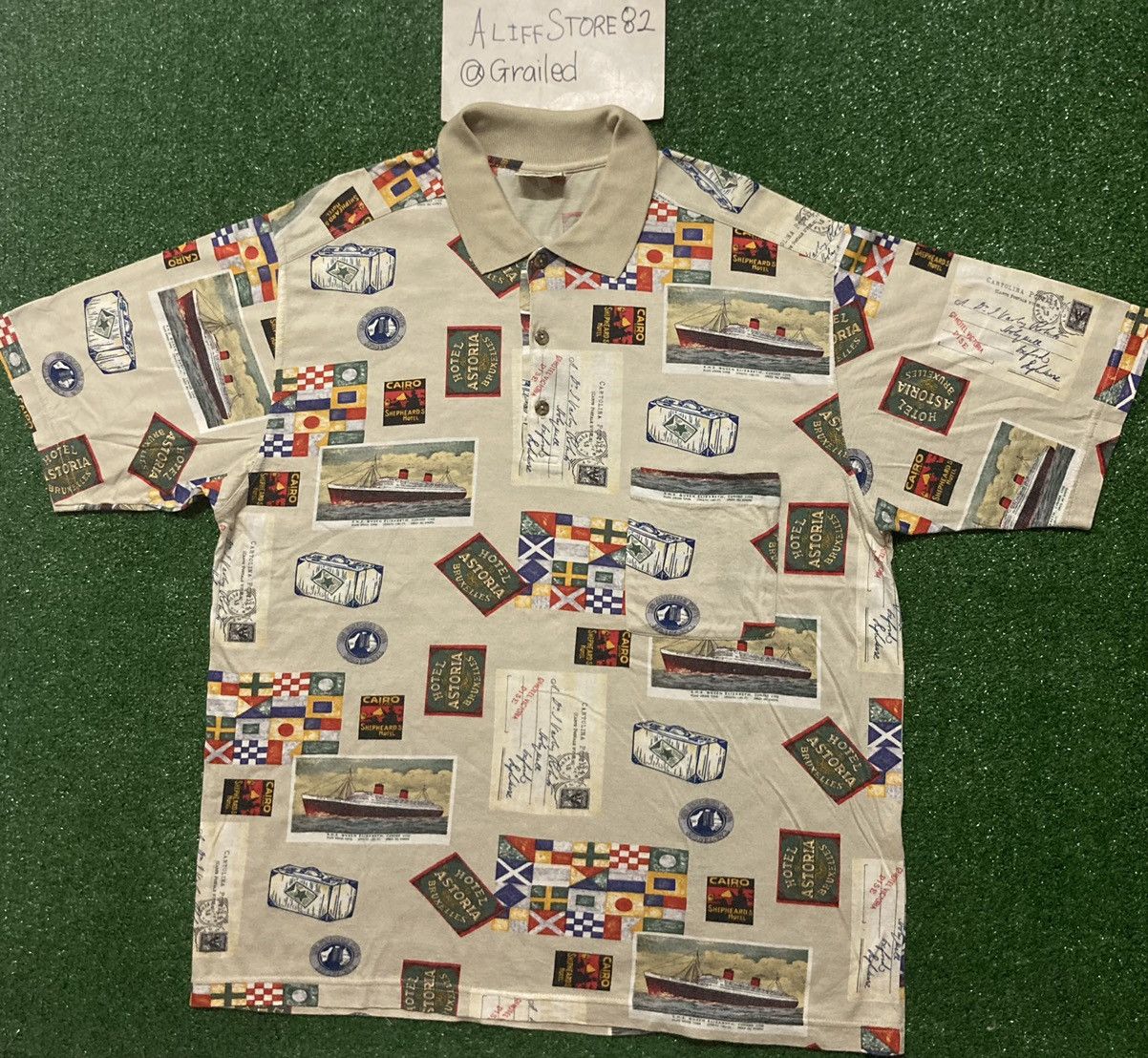 Vintage MG Maglificio FullPrint Polo Shirt