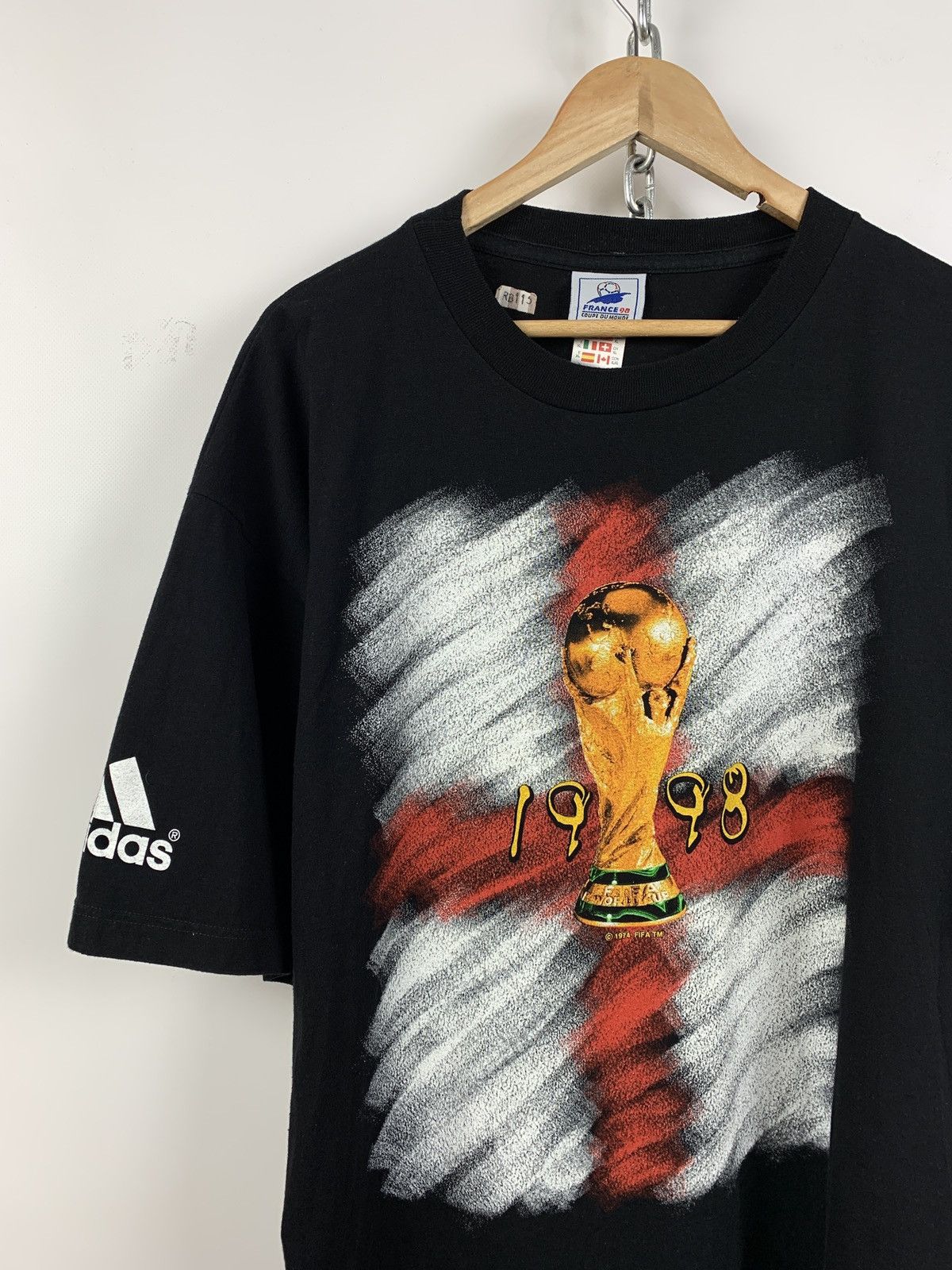 Adidas 1998 Vintage Adidas France FIFA World Cup T-Shirt Size US XL / EU 56 / 4 - 2 Thumbnail