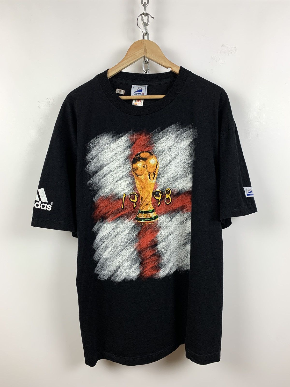 Adidas 1998 Vintage Adidas France FIFA World Cup T-Shirt Size US XL / EU 56 / 4 - 1 Thumbnail