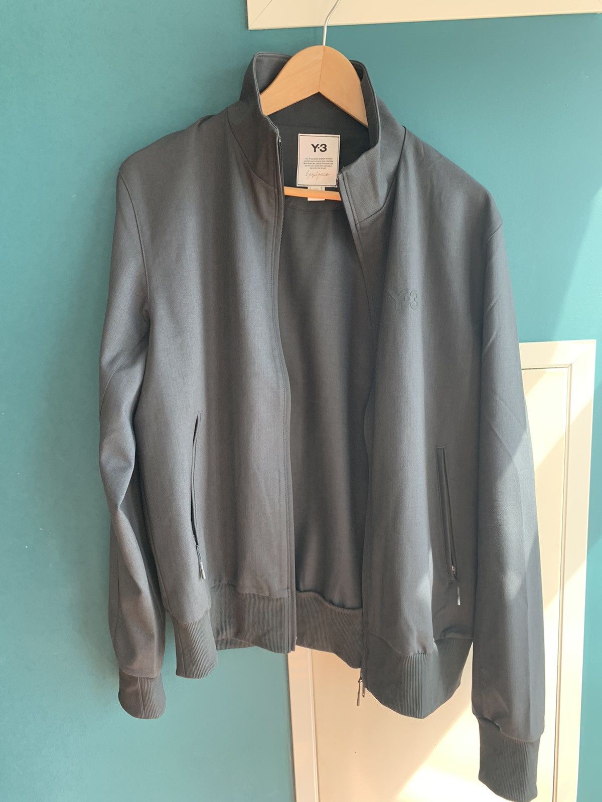 Y-3 Y-3 Grey Refined Wool Track Jacket Size US M / EU 48-50 / 2 - 1 Thumbnail