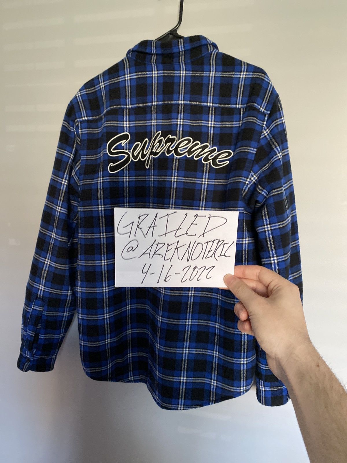 Supreme Supreme Arc Logo Quilted Flannel Shirt   Grailed