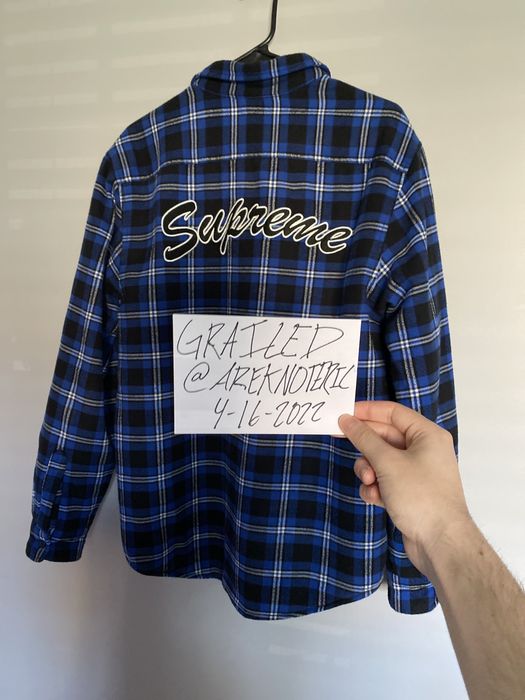 Supreme Supreme Arc Logo Quilted Flannel Shirt | Grailed