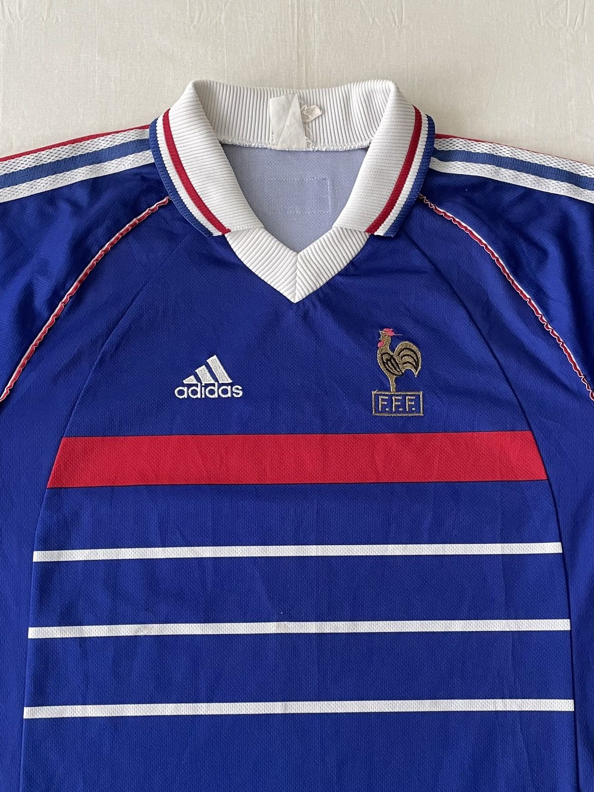 Adidas Vtg 1998/00 Adidas France Home Jersey Zidane Football Shirt Size US L / EU 52-54 / 3 - 2 Thumbnail