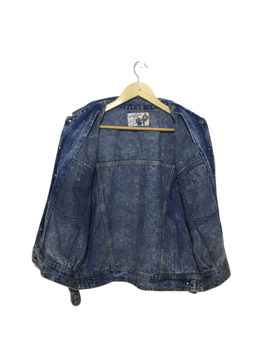 Japanese Brand × Vintage Vintage Stylish Sports Acid Wash Trucker Denim Jacket Size US M / EU 48-50 / 2 - 11 Thumbnail
