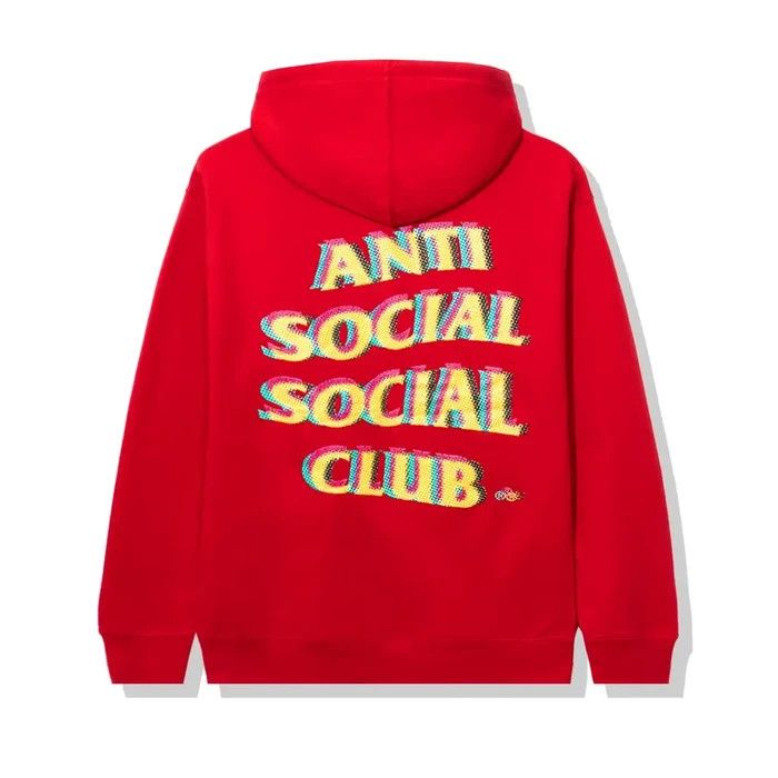 anti social social club stir crazy red hoodie