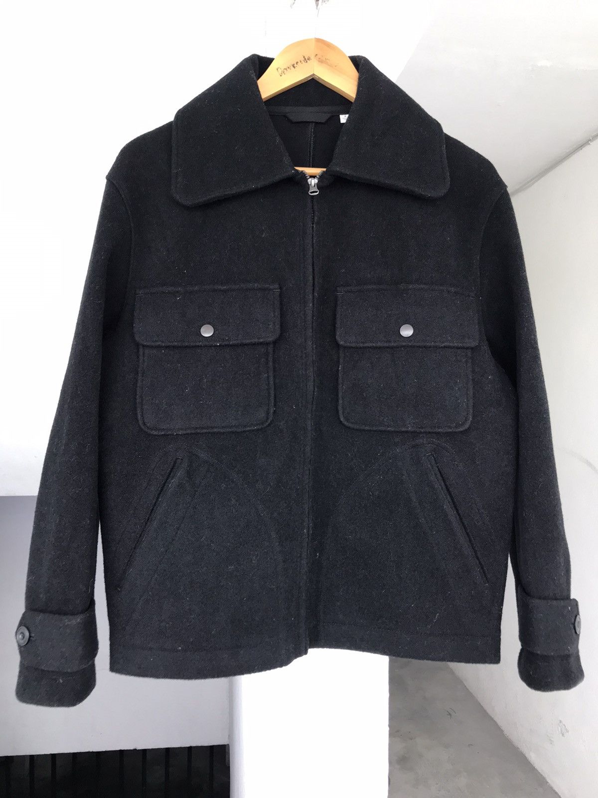 [ありん]lemaire wool blend zip jacket 50 Lemaire Lambswool Blend Uniqlo Knitted Zip Up Jacket Size