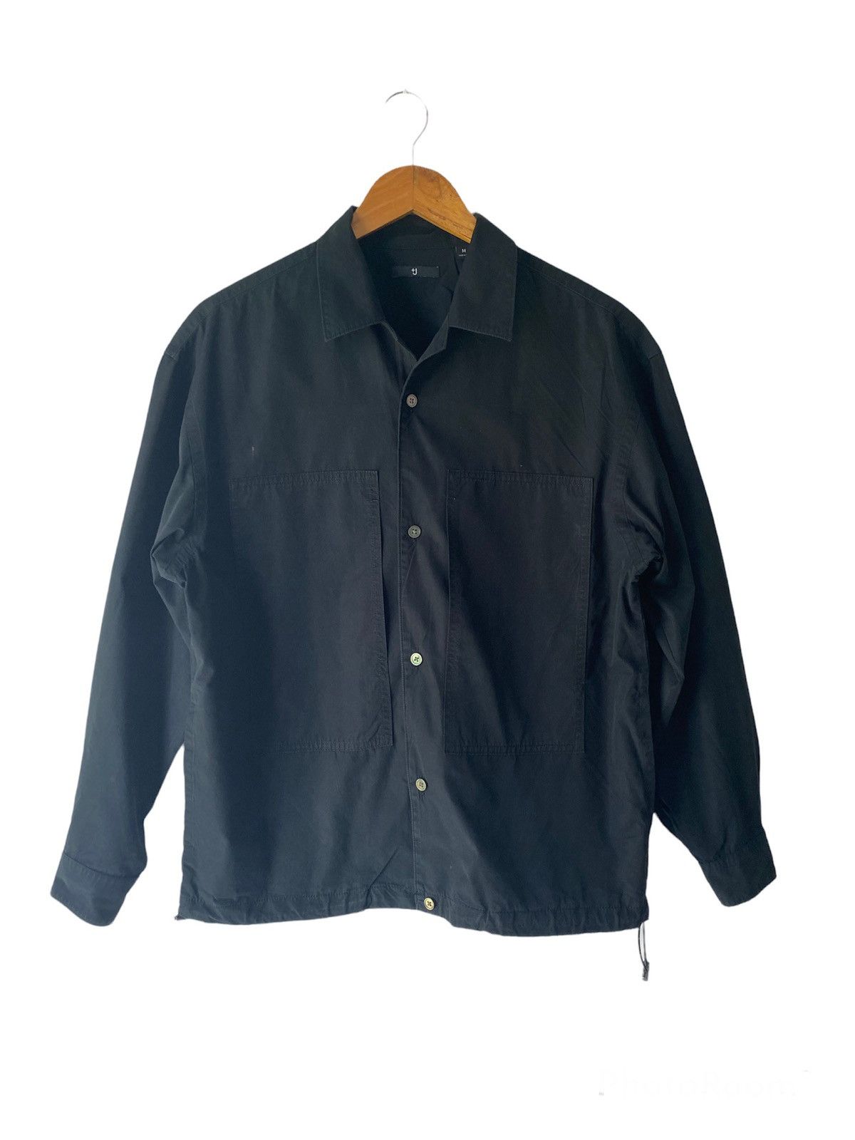 Jil Sander jil sander x uniqlo long sleeve shirt black design two poket Size US M / EU 48-50 / 2 - 1 Thumbnail