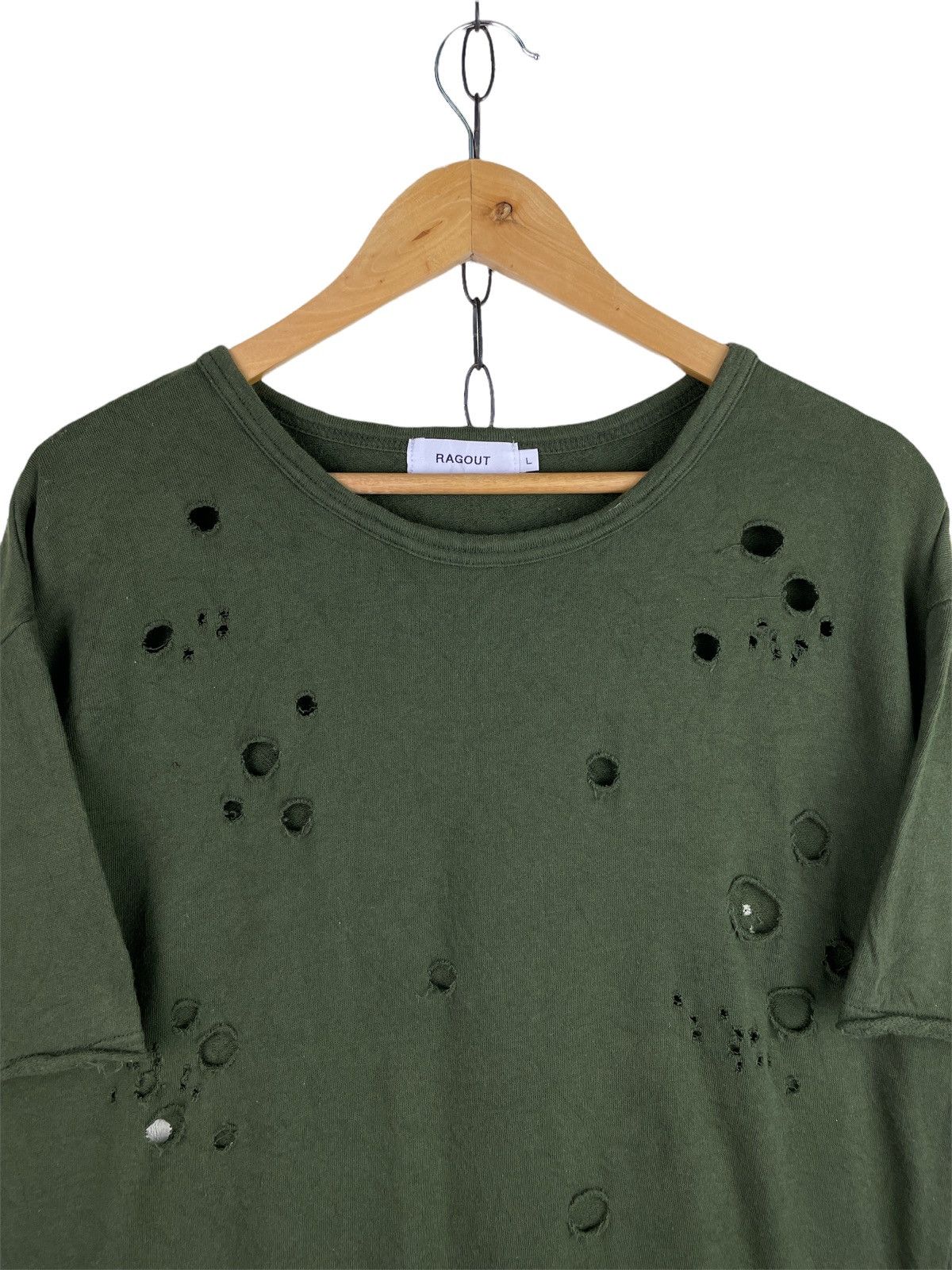 Japanese Brand × Seditionaries Distressed Ragout BulletHoles Boatneck Rawcut SS Thermal Tee Size US L / EU 52-54 / 3 - 2 Thumbnail