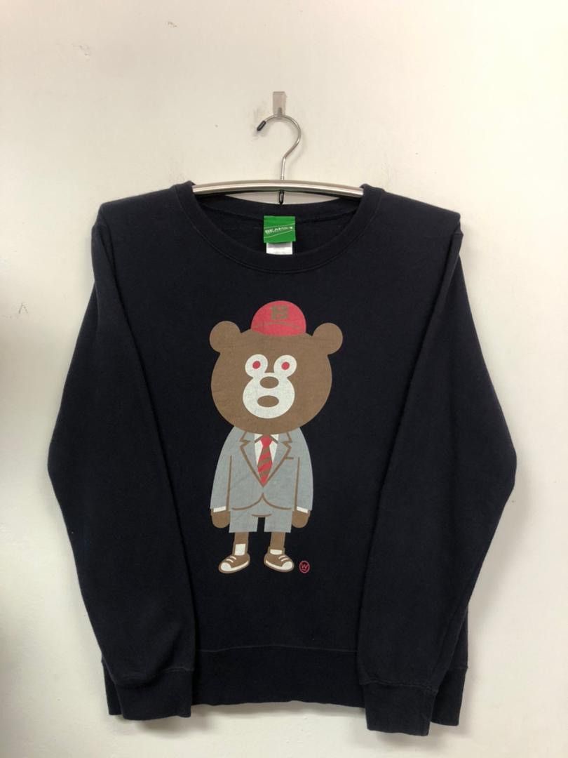 Beams Plus BEAMS Red Eye Angry Bear SWEATSHIRT SUIT BEAR CREW | Grailed