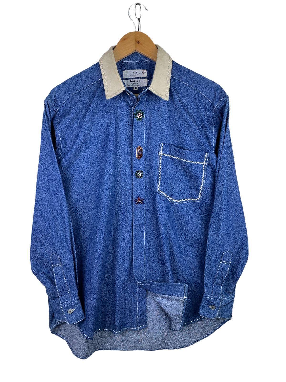 45rpm × Indigo Indigo Americana Ranch-wear Western Shirt Size US M / EU 48-50 / 2 - 2 Thumbnail