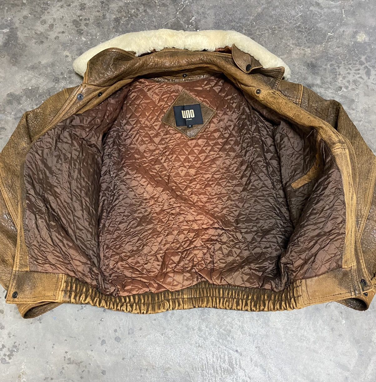 Vintage Vintage Japan Uno Umno Quilted Hunting Leather Jacket Size US M / EU 48-50 / 2 - 6 Thumbnail
