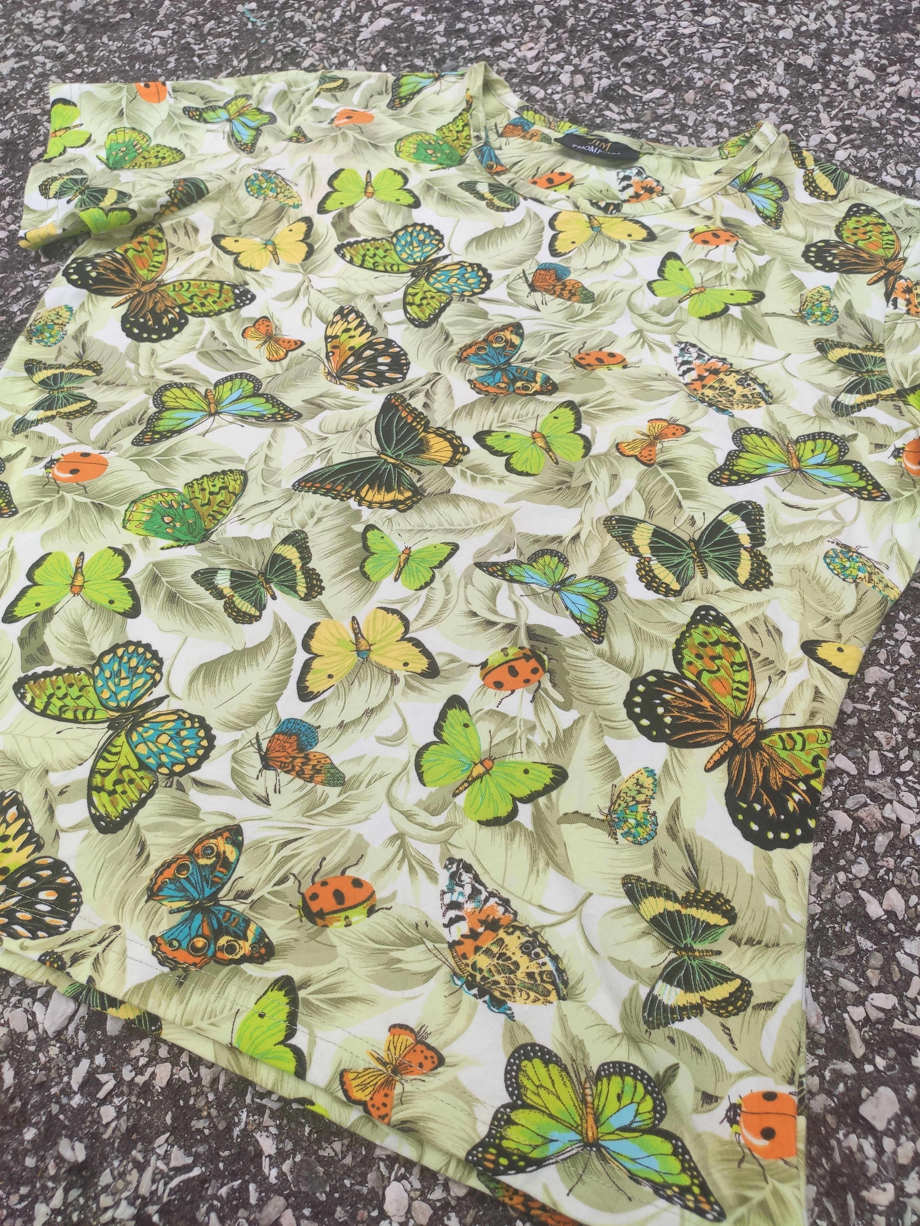 Designer × Jim Thompson Butterfly Full-Printed Summer Tee Size M / US 6-8 / IT 42-44 - 3 Thumbnail