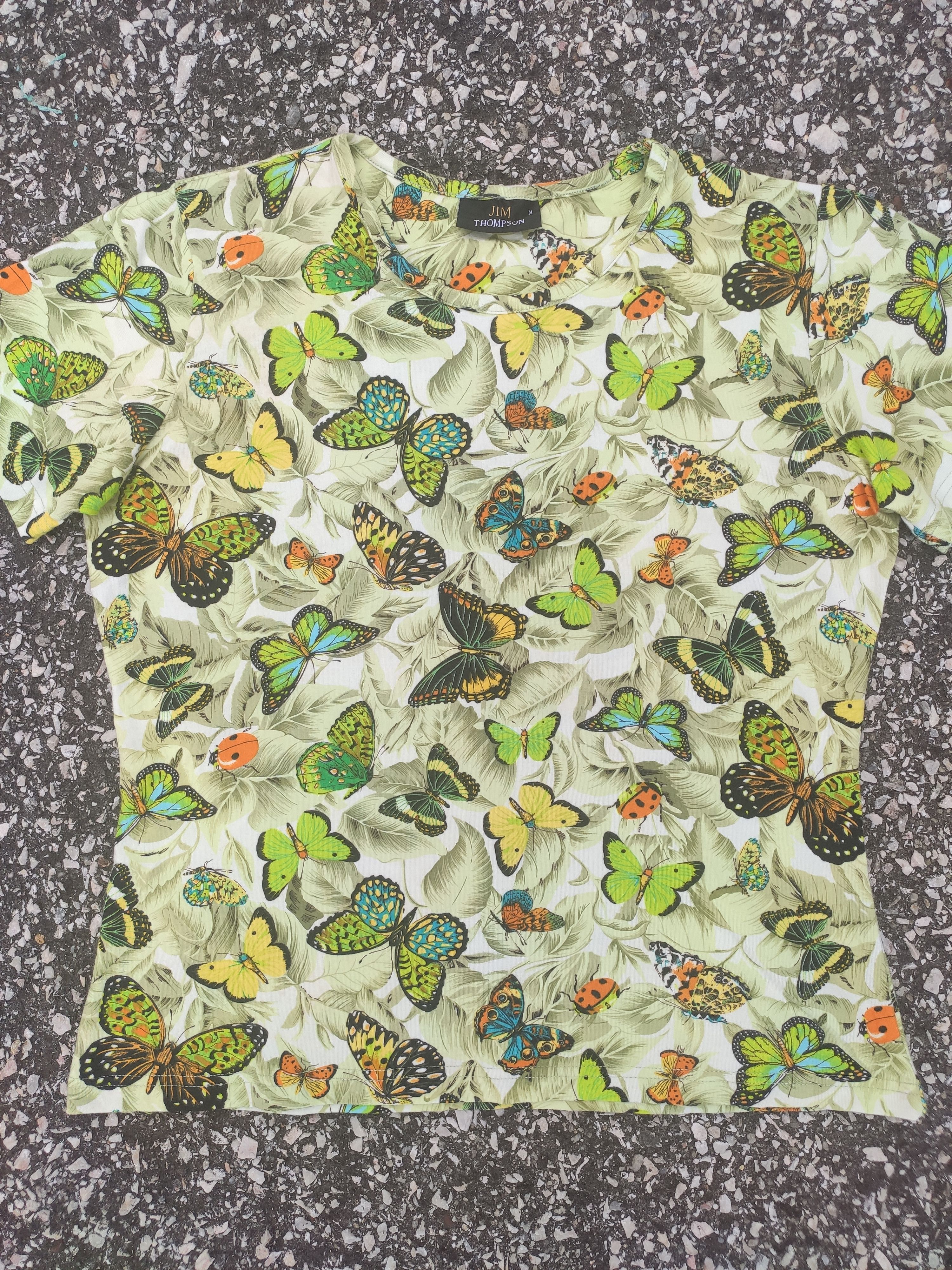 Designer × Jim Thompson Butterfly Full-Printed Summer Tee Size M / US 6-8 / IT 42-44 - 2 Thumbnail