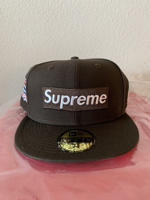 Supreme Supreme New Era No Comp Box Logo Fitted brown 7 5/8 | Grailed