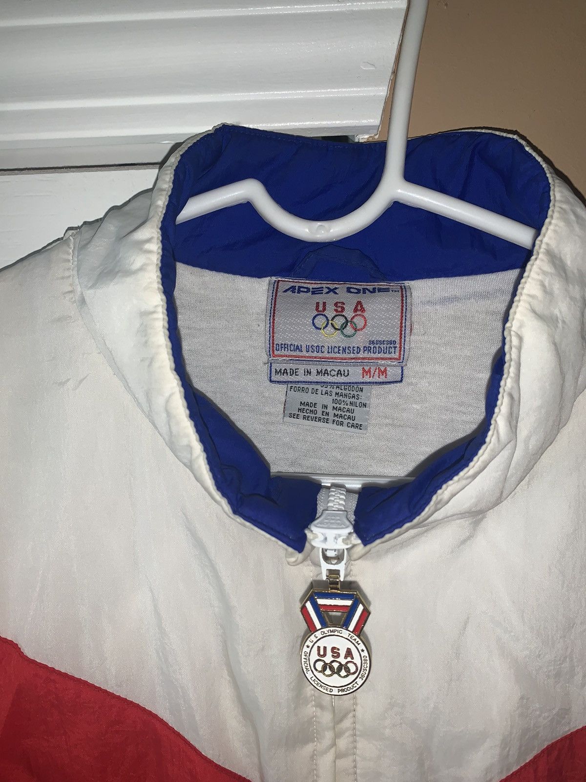 APEX ONE USA刺繍ロゴ　ナイロンジャケット　オリンピックロゴ　L〜XL Apex One × USA Olympics Vintage Apex One USA Olympics Jacket