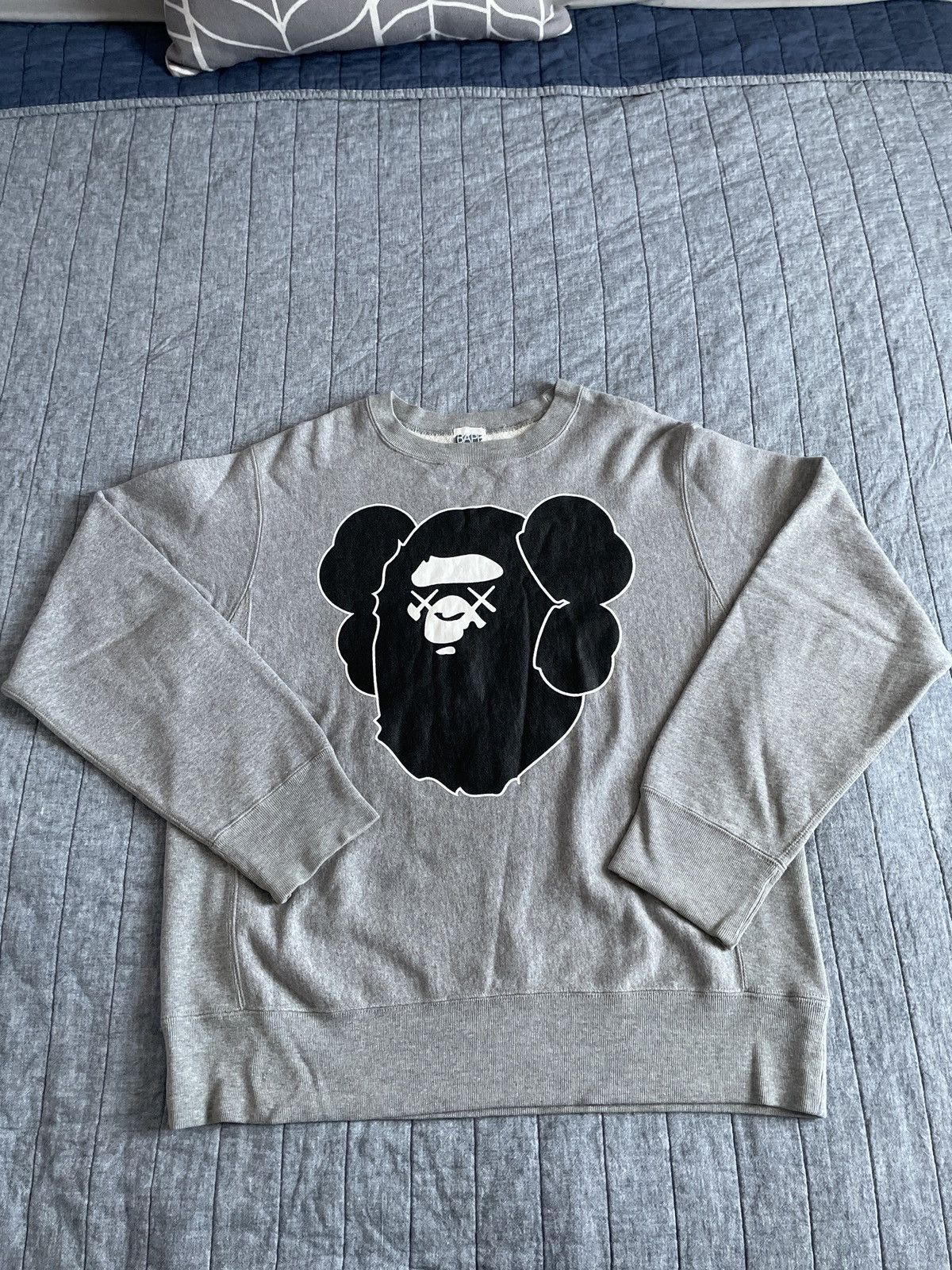 Bape X Kaws Big Logo BAPE × KAWS BIG HEAD T-shirt A Bathing Ape NIGO