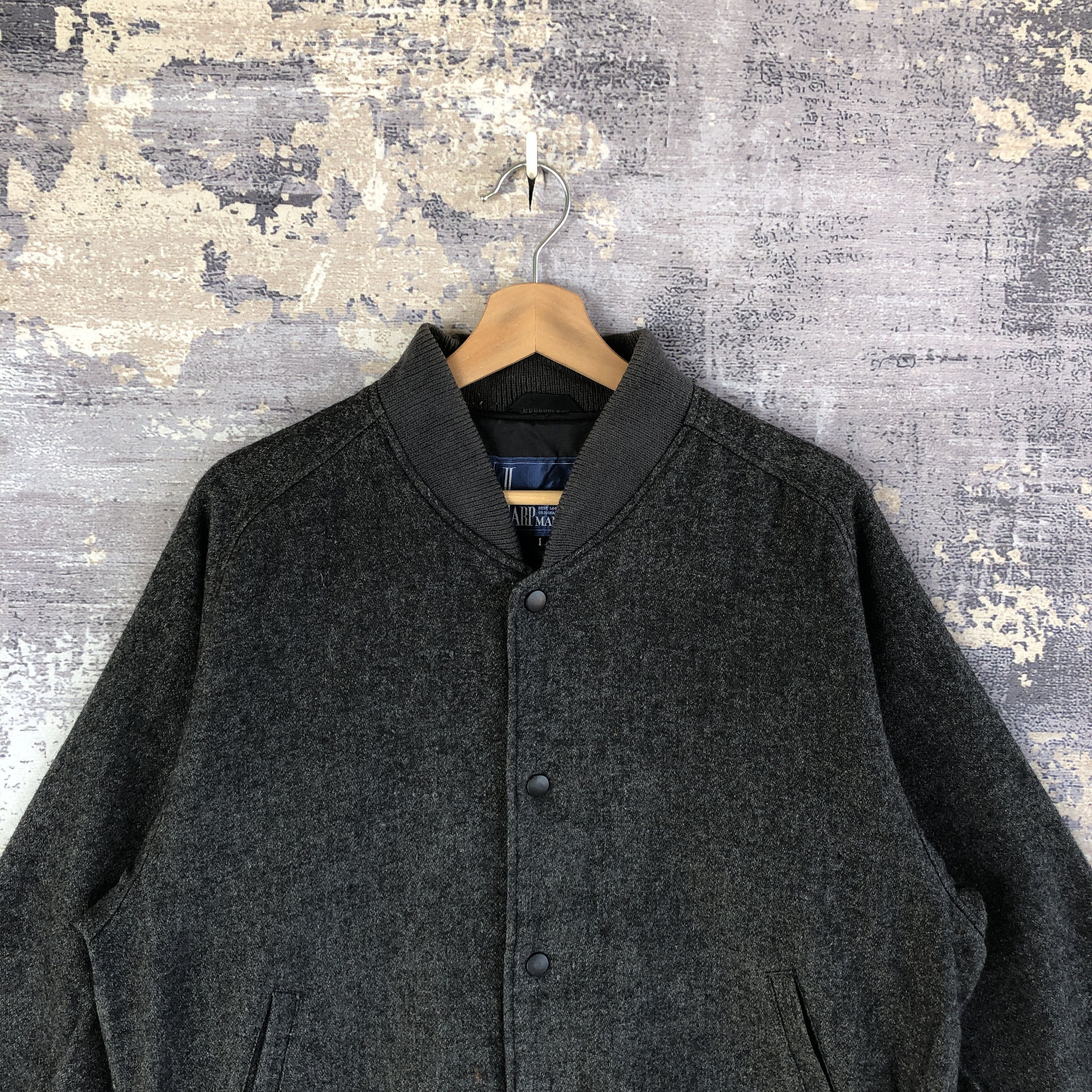 Japanese Brand × Vintage Vintage 90s Sharpman Varsity Jacket Sharpman Wool Jacket Size US L / EU 52-54 / 3 - 3 Thumbnail