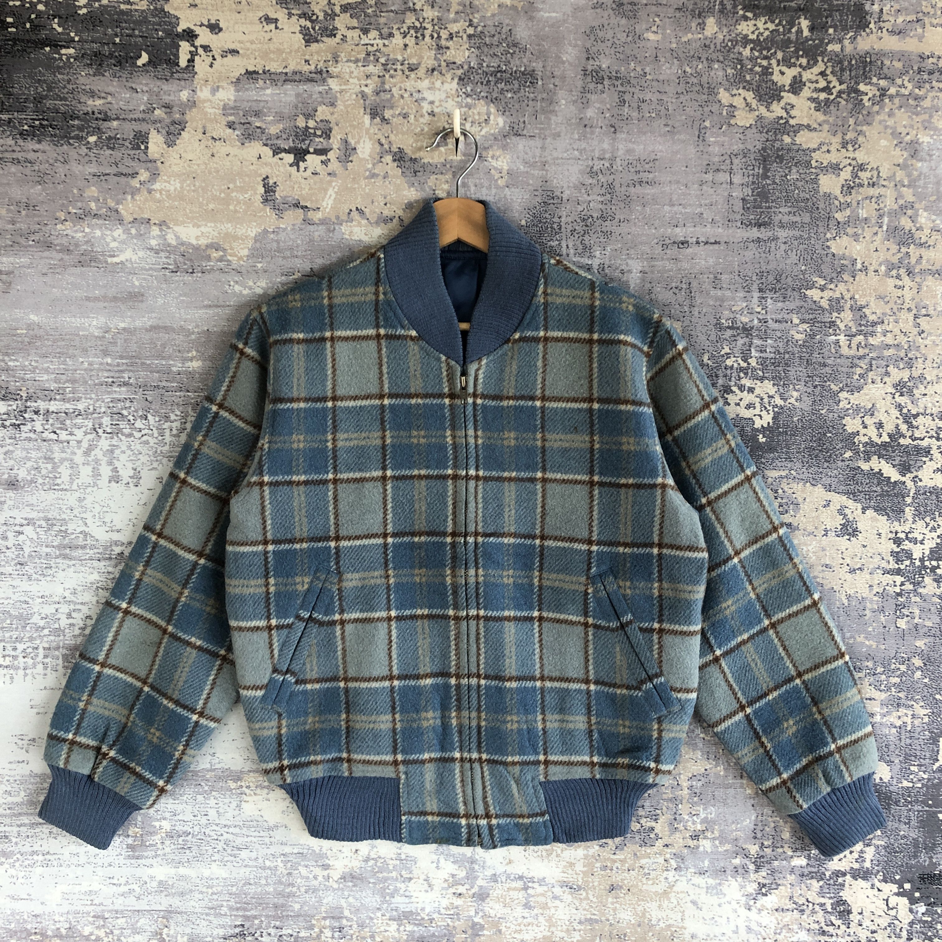 Vintage Vintage AX Japanese Wool Jacket Tartan Plaid Wool Jacket Size US L / EU 52-54 / 3 - 1 Thumbnail