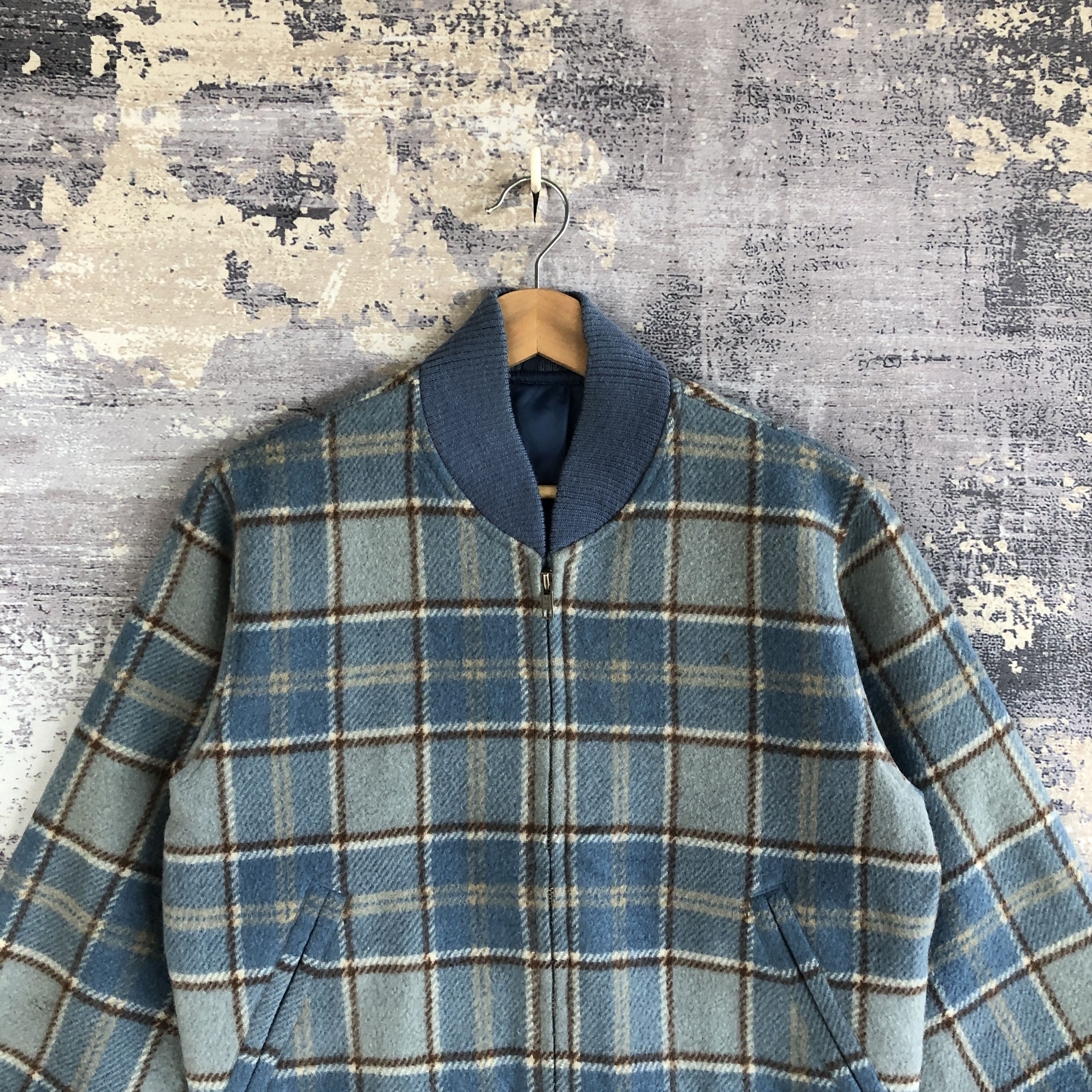 Vintage Vintage AX Japanese Wool Jacket Tartan Plaid Wool Jacket Size US L / EU 52-54 / 3 - 3 Thumbnail
