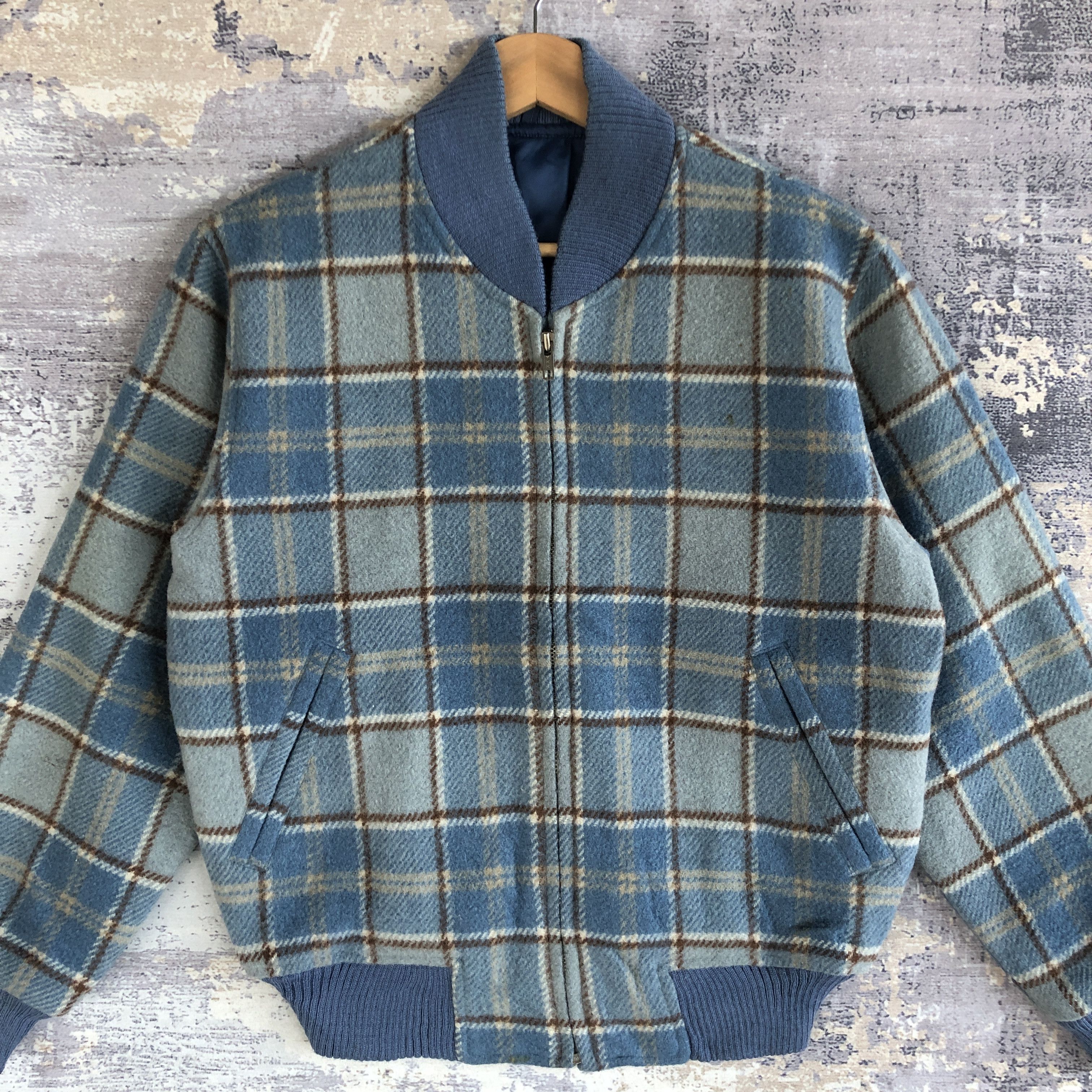 Vintage Vintage AX Japanese Wool Jacket Tartan Plaid Wool Jacket Size US L / EU 52-54 / 3 - 4 Thumbnail
