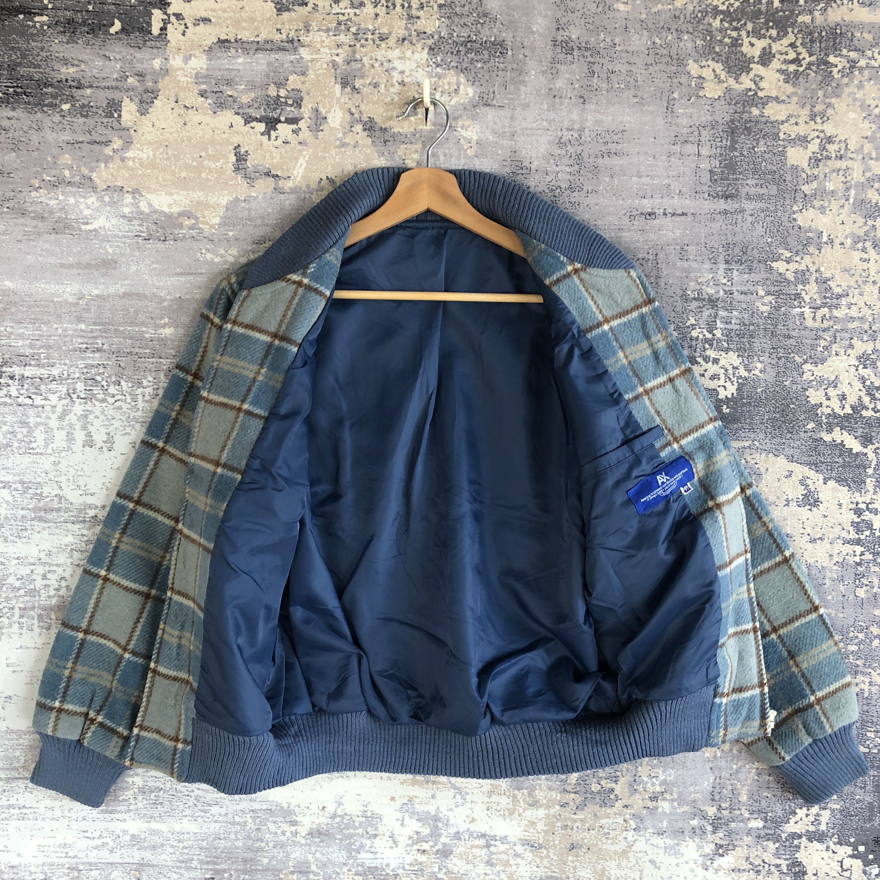 Vintage Vintage AX Japanese Wool Jacket Tartan Plaid Wool Jacket Size US L / EU 52-54 / 3 - 5 Thumbnail