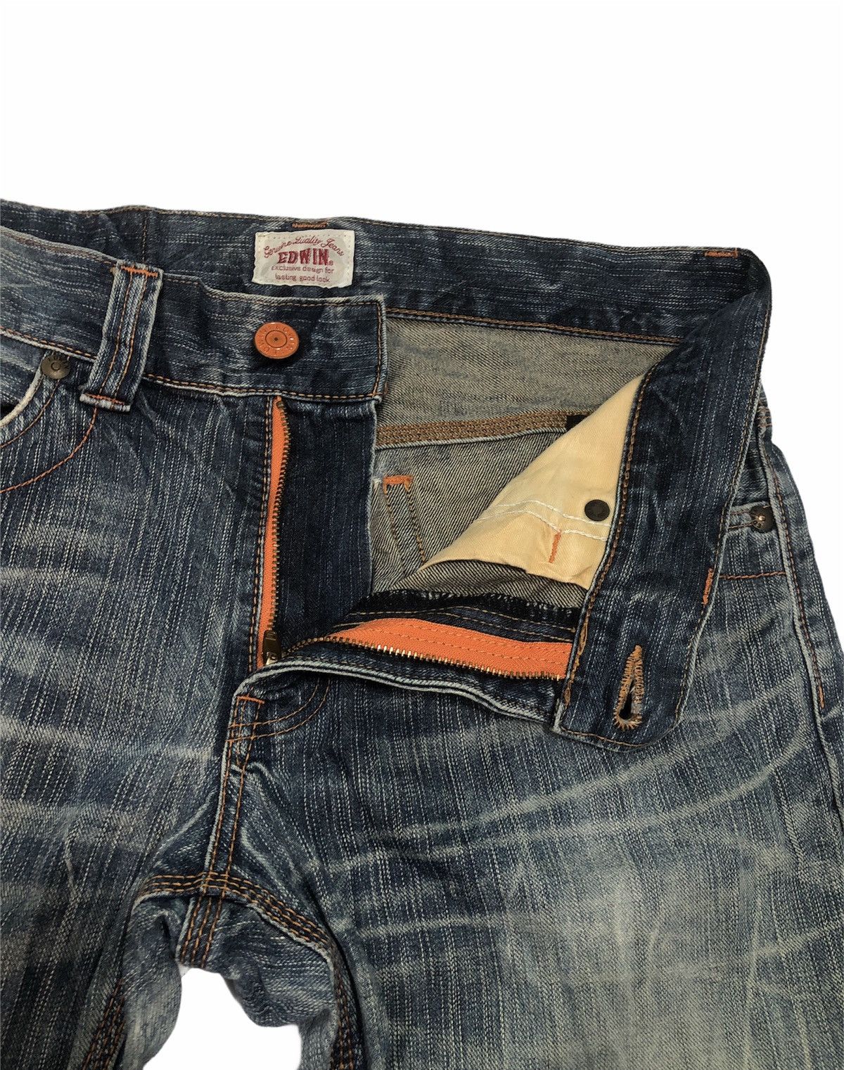 Edwin Edwin XV Japanese Brand TRASHED Denim Size US 35 - 4 Thumbnail