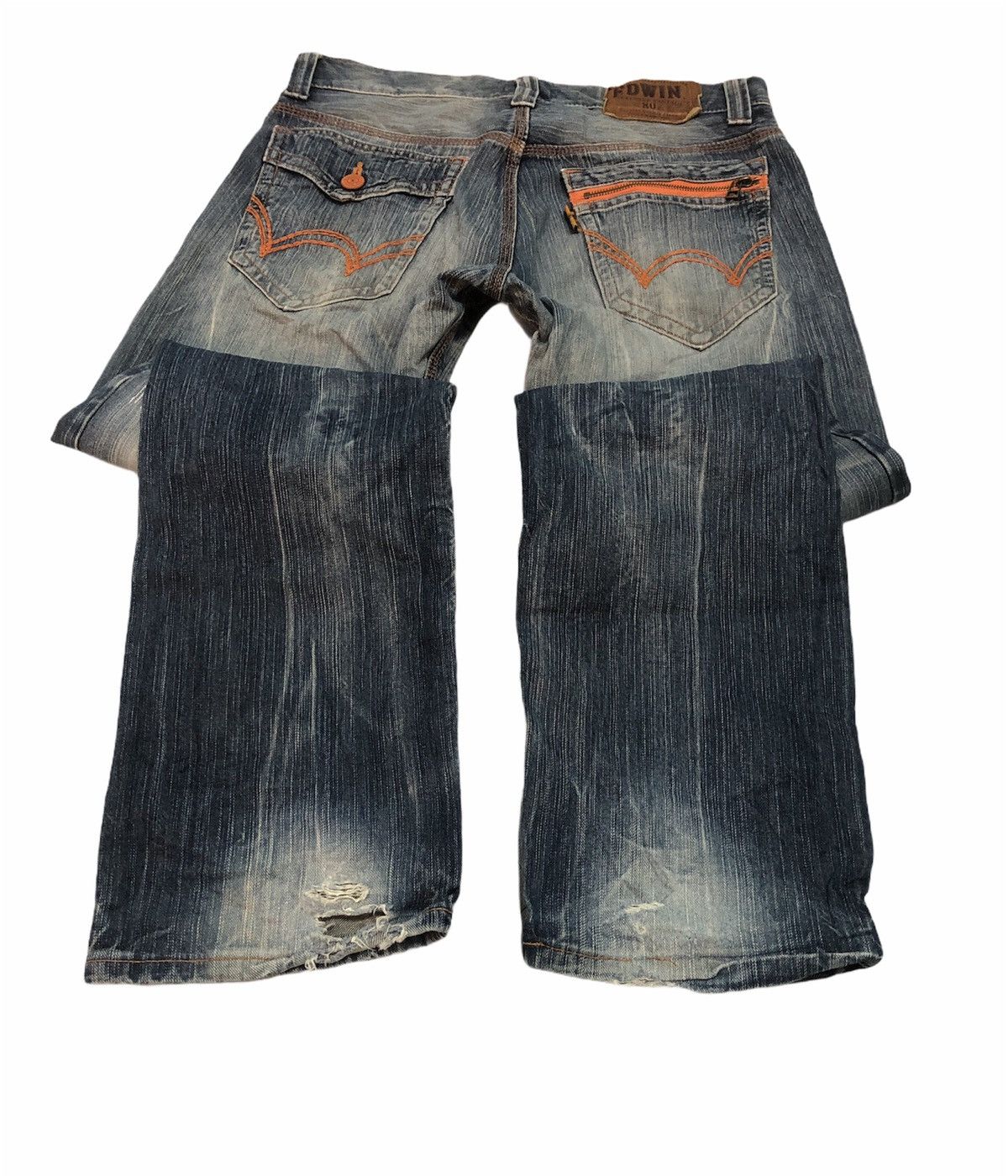 Edwin Edwin XV Japanese Brand TRASHED Denim Size US 35 - 6 Thumbnail