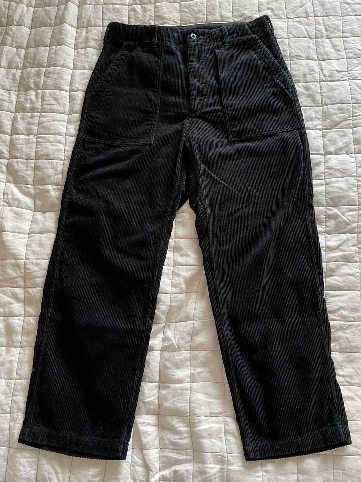 Engineered Garments Fatigue Pant Black Cotton 8W Corduroy | Grailed