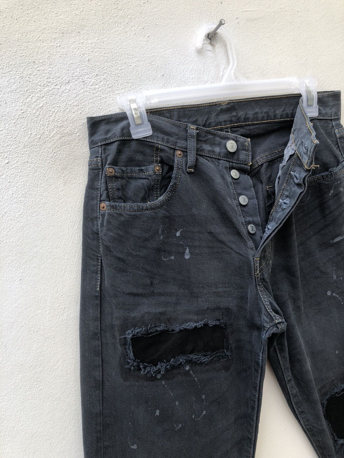 Levi's Vintage 2000 Levi’s 501 Jeans Patchwork Painter Denim Size US 29 - 4 Thumbnail