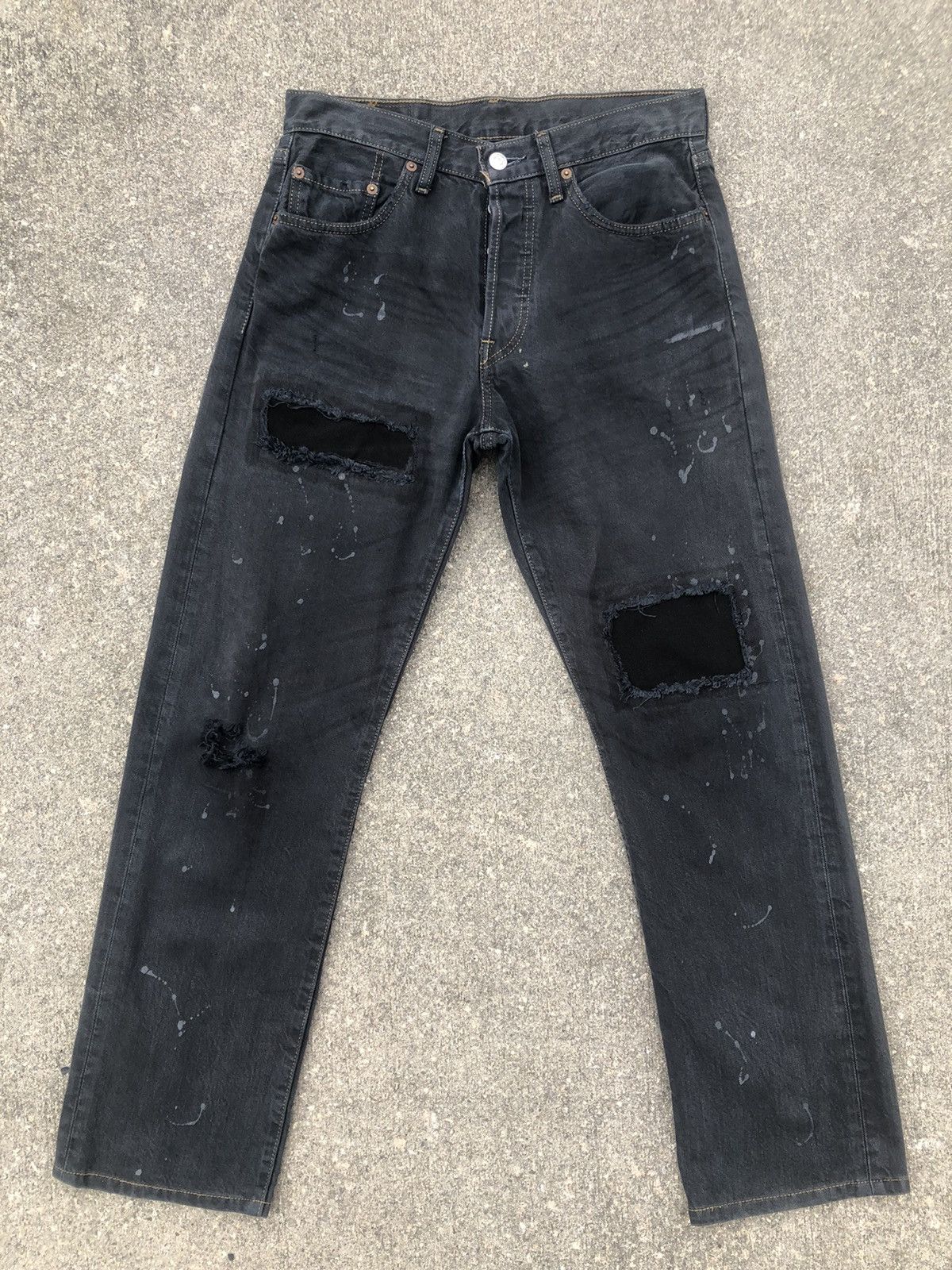 Levi's Vintage 2000 Levi’s 501 Jeans Patchwork Painter Denim Size US 29 - 1 Thumbnail
