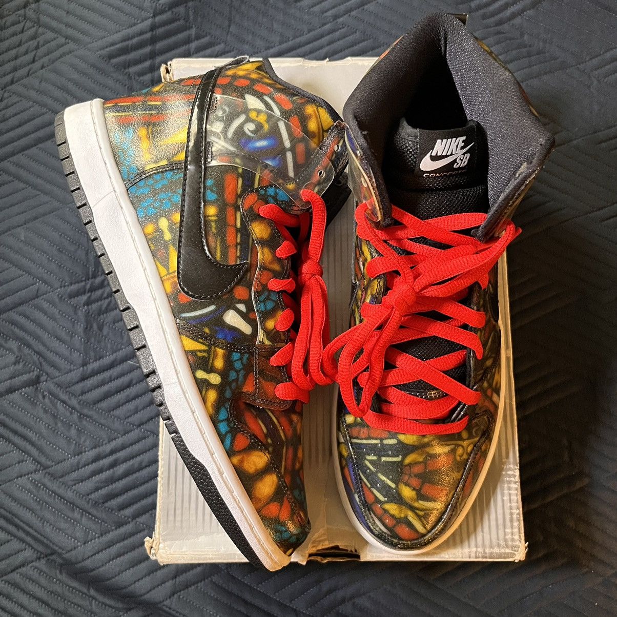 image of Concepts X Sb Dunk High Stained Glass 2015 Shoes in Black, Men's (Size 10)