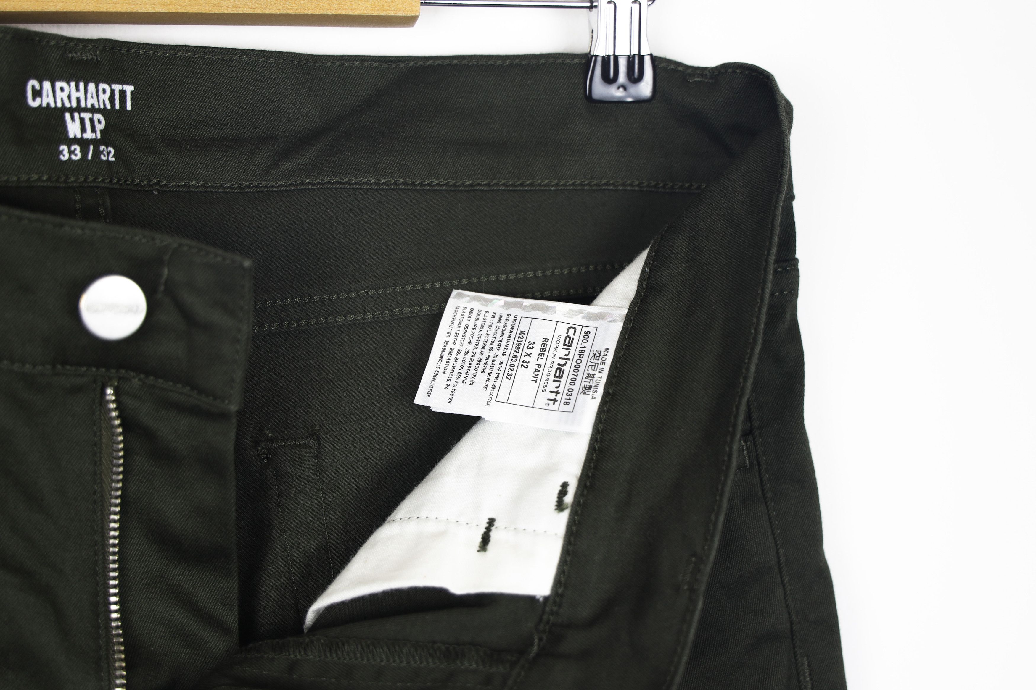 Carhartt Carhartt WIP Khaki Logo Rebel Pants Size US 33 - 6 Thumbnail