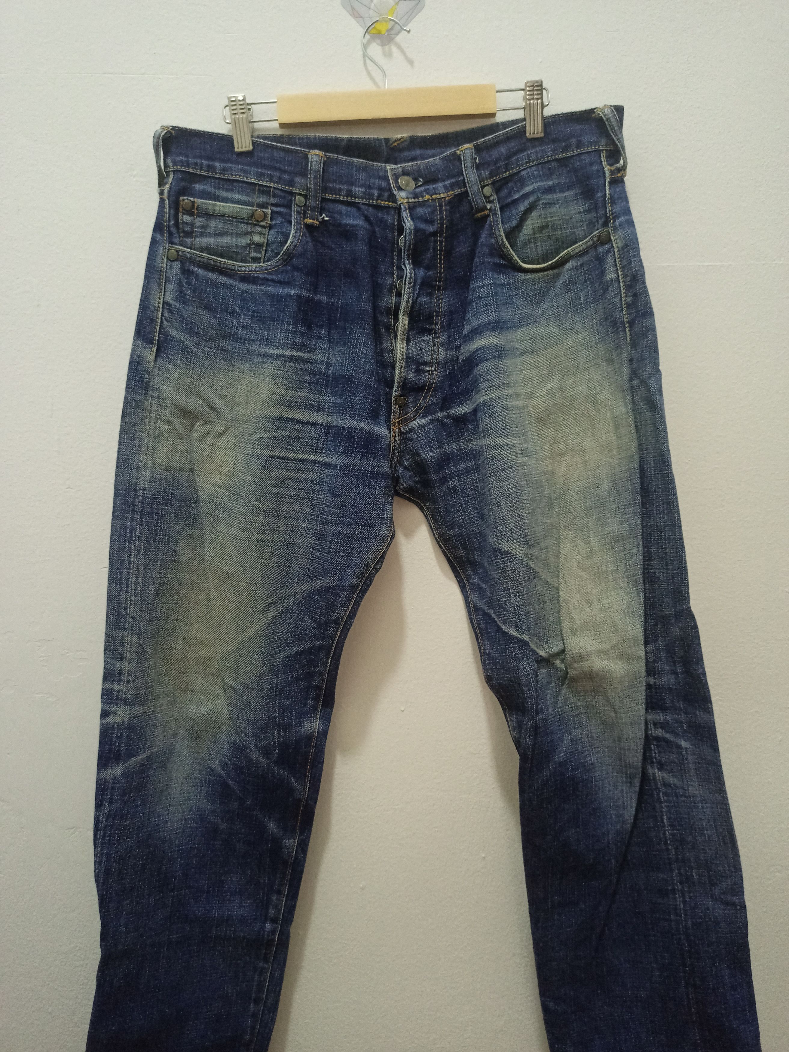 Vintage Vintage Evisu Selvedge Distressed Denim Jeans Size US 34 / EU 50 - 5 Thumbnail