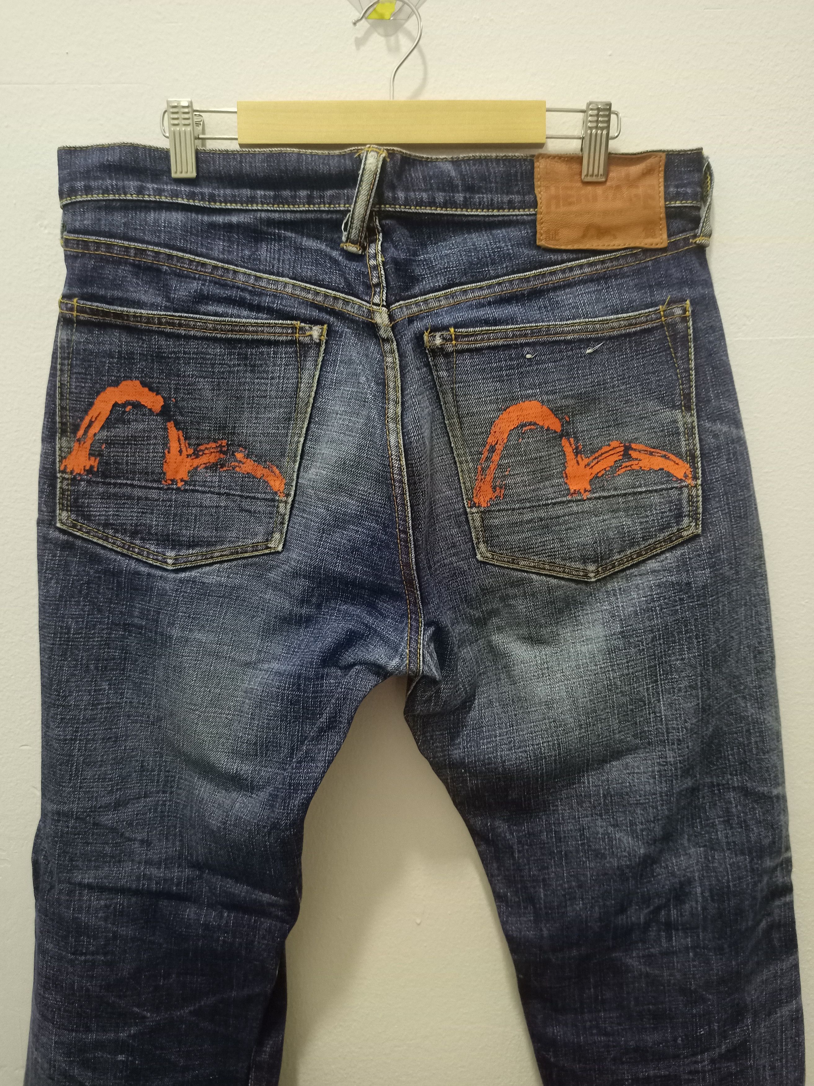 Vintage Vintage Evisu Selvedge Distressed Denim Jeans Size US 34 / EU 50 - 13 Thumbnail