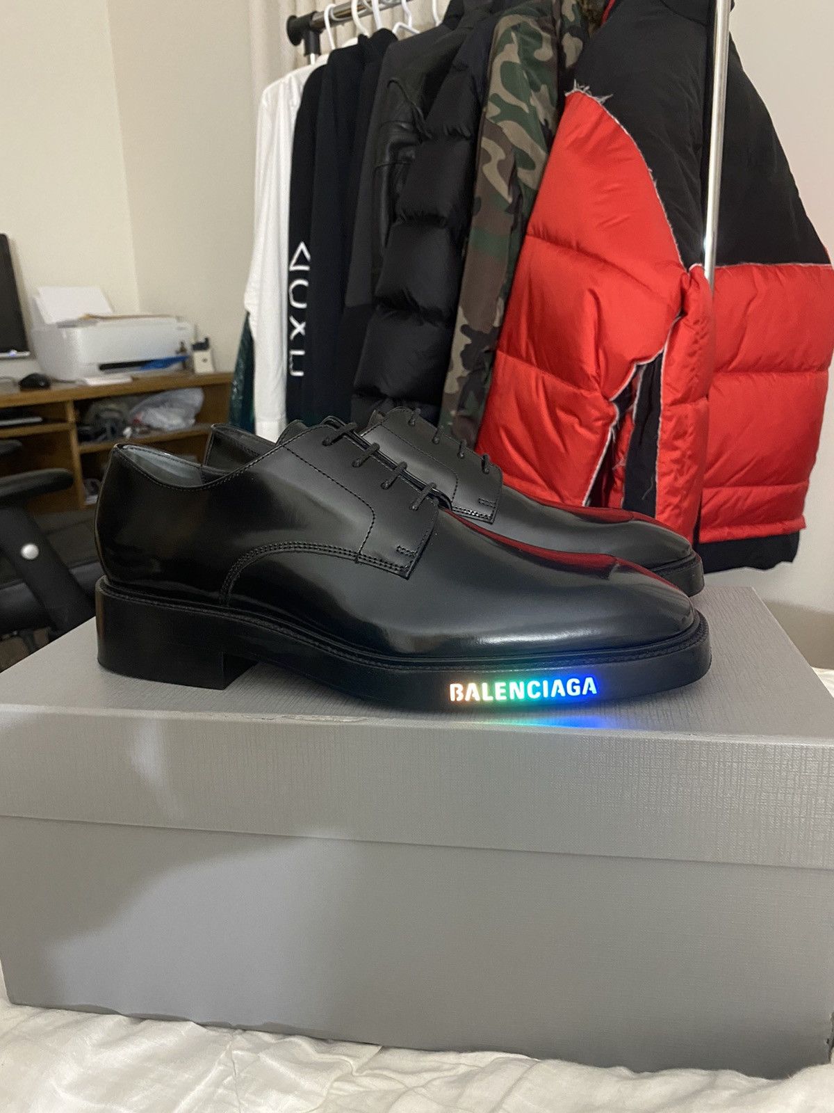 Balenciaga Led red carpet collection derby Balenciaga LED light up Leather Derby Shoes - Black Oxfords  main image 4