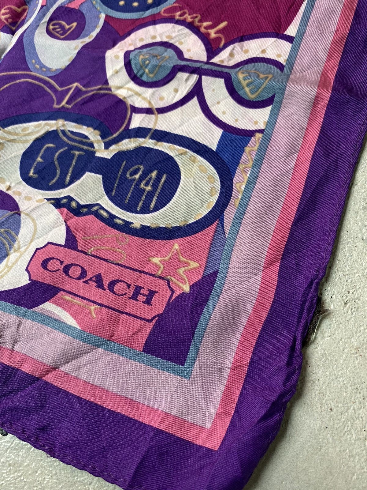 Coach × Vintage 💸BINDINGOFFER💸Vintage Coach Silk Scarf Size ONE SIZE - 3 Thumbnail