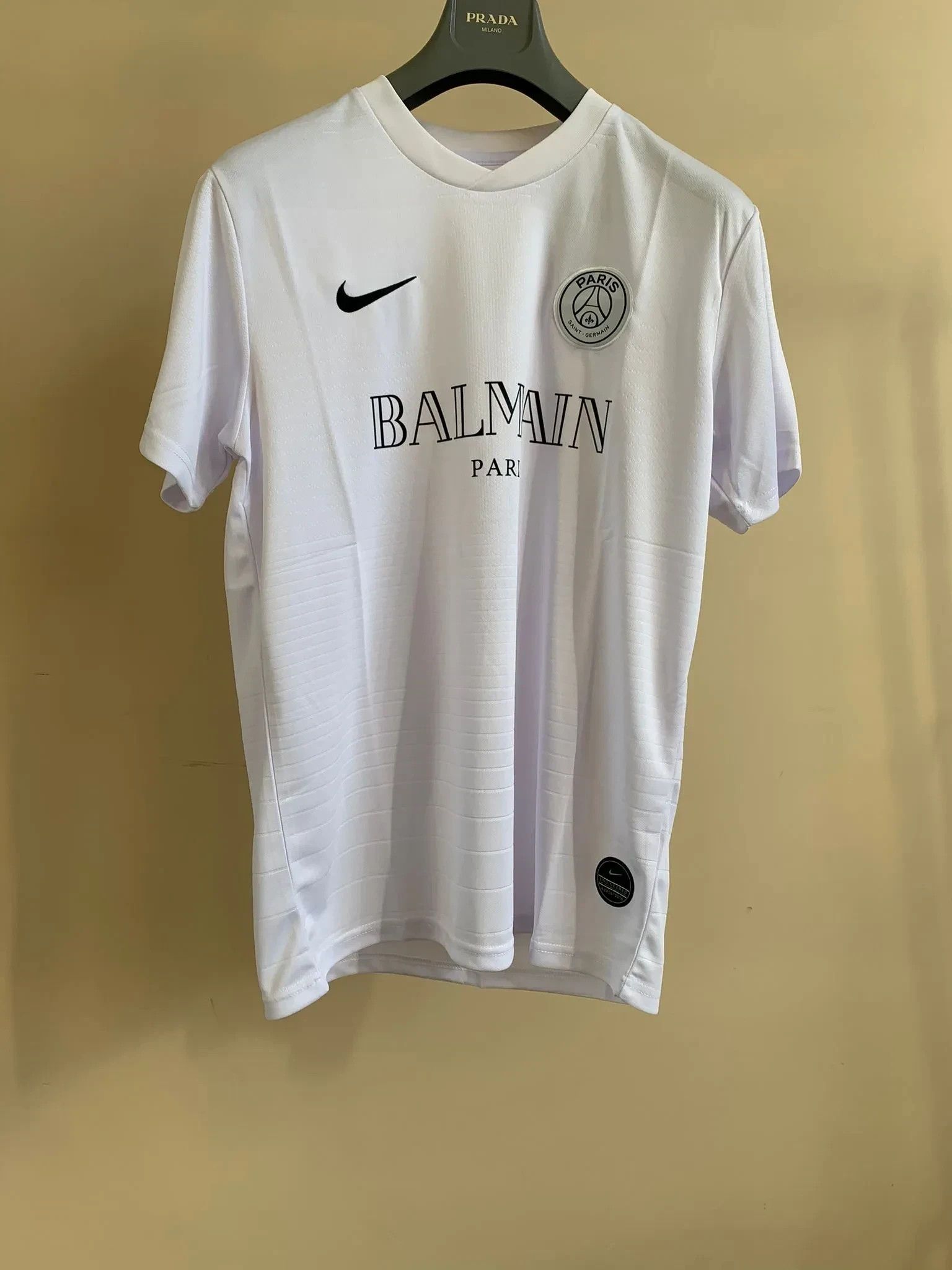 Nike PSG x Balmain Jersey Tee in White | Grailed
