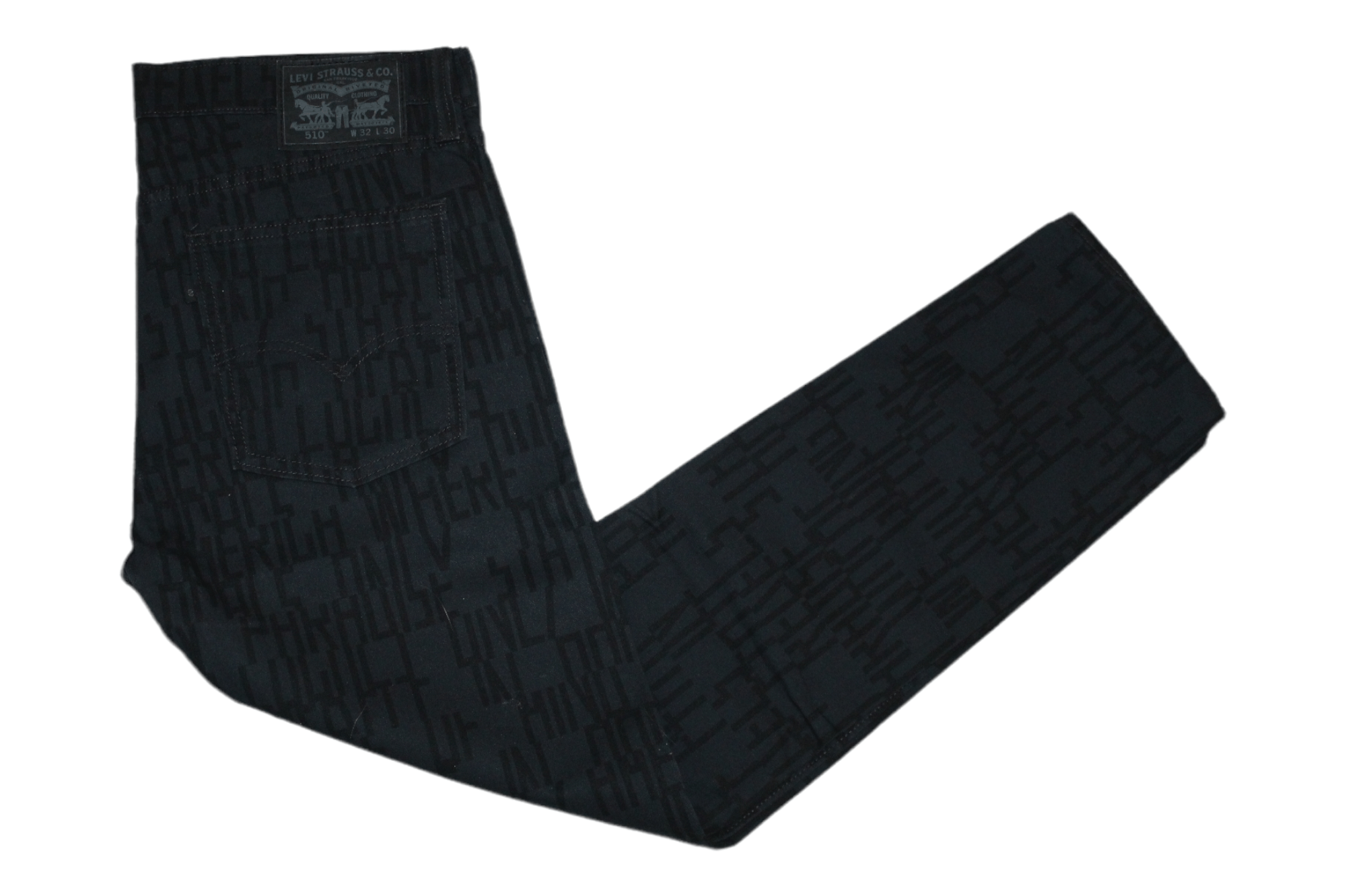 Levi's Levi's 510 Slim Fit Monogram Black Denim Tapered Jeans Size US 32 / EU 48 - 1 Thumbnail