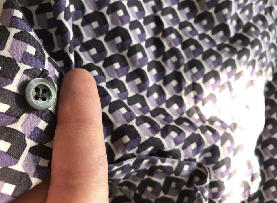 Prada Rare! Prada Re-edited Holliday & Brown Diamond Pattern Shirt Size US S / EU 44-46 / 1 - 7 Thumbnail