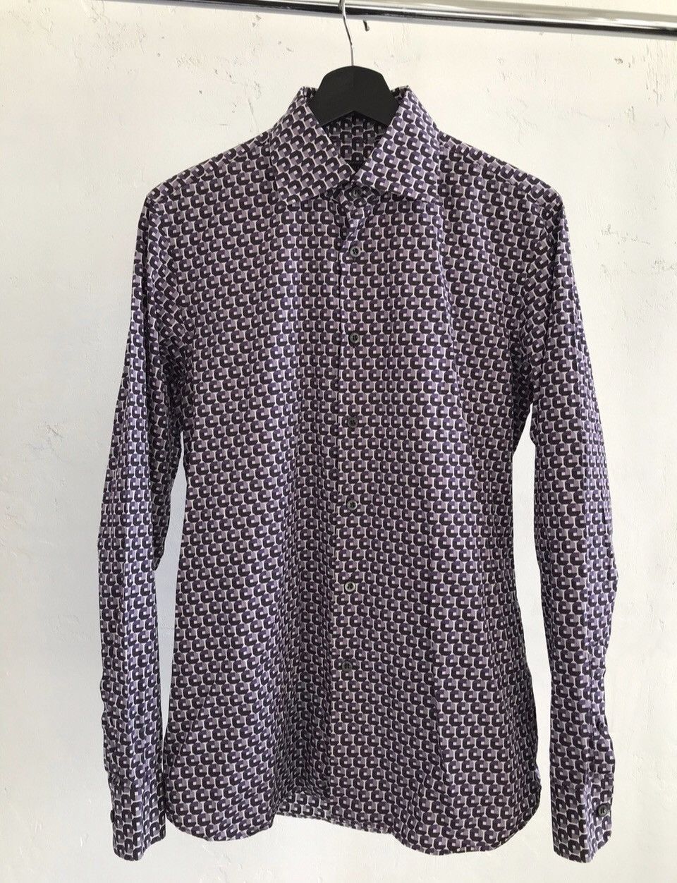 Prada Rare! Prada Re-edited Holliday & Brown Diamond Pattern Shirt Size US S / EU 44-46 / 1 - 1 Thumbnail