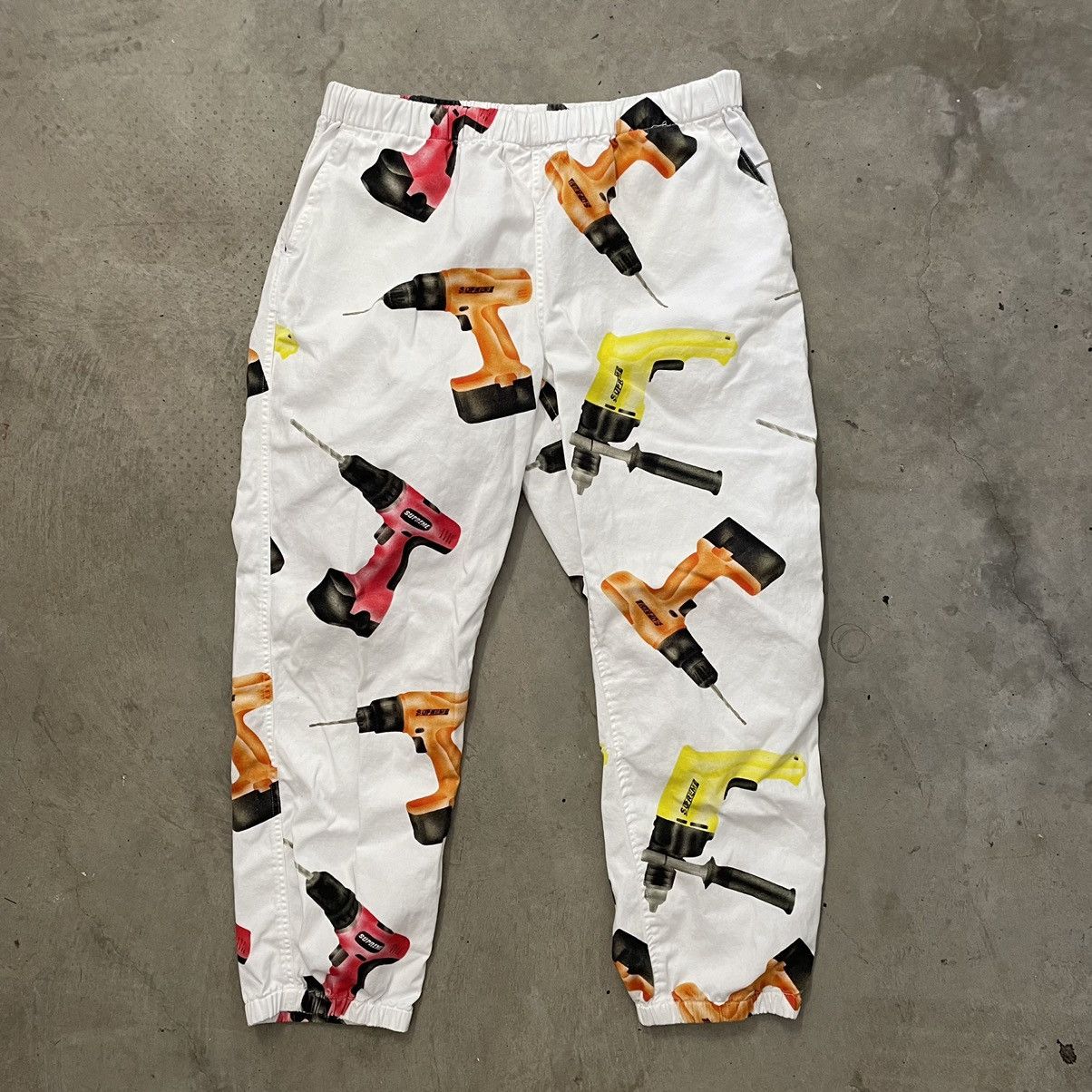 Supreme Supreme Drills Skate Pant SS19 White All Over Print Mens