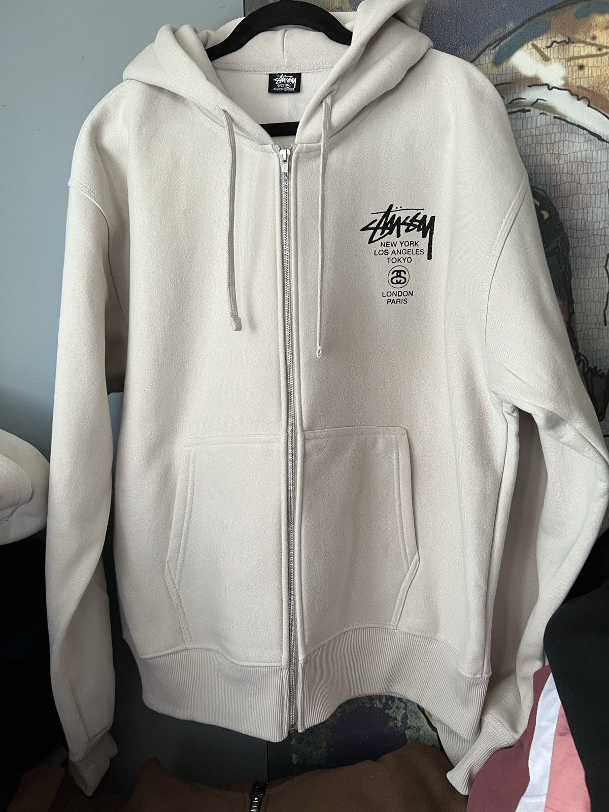 Stussy WORLD ZIP パーカー XL グレー STUSSY ステューシー WORLD TOUR ZIP HOOD 3973514[full zip